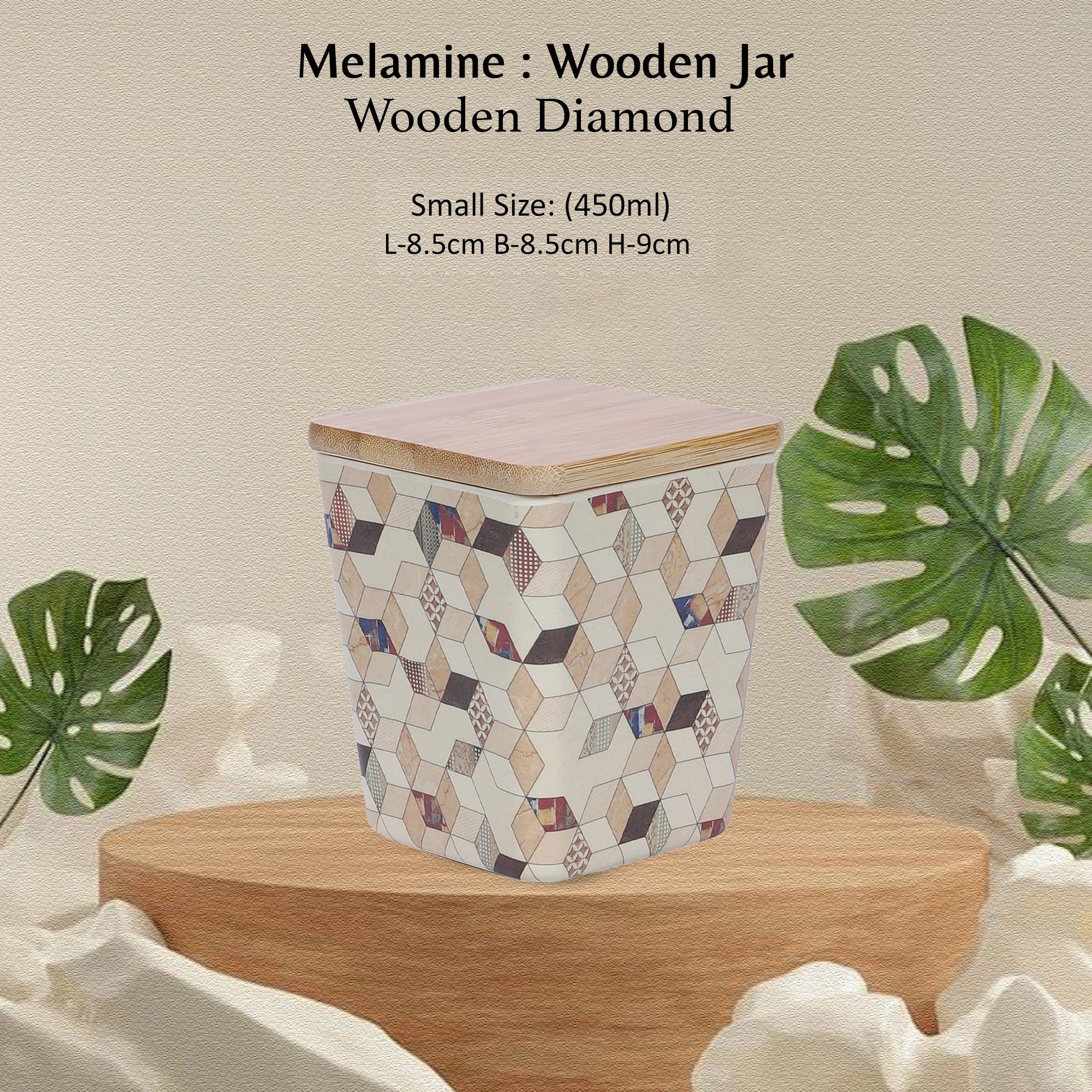 Stehlen 100% Pure melamine Wooden Jars- WOODEN DIAMOND