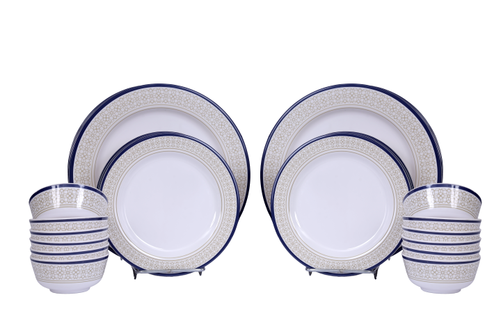 Stehlen Dinnerware, Pure melamine, Vintage, 24 Piece Kitchen Set for home- Cubic Yellow