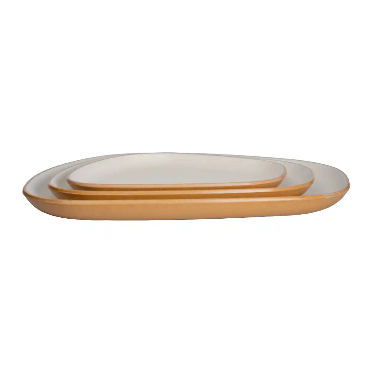 Dual Cream Melamine Trinity Platter | 8.5