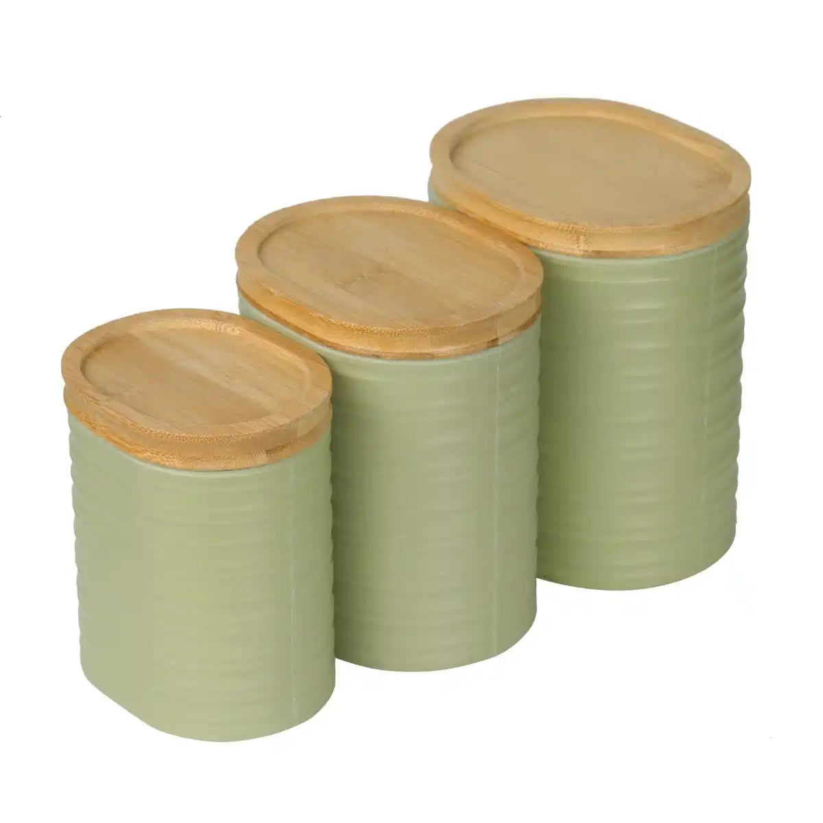 Wooden Lid Canister Set with Swirl Series | Medium Size Airtight Storage Gift Set - 100% Food Safe