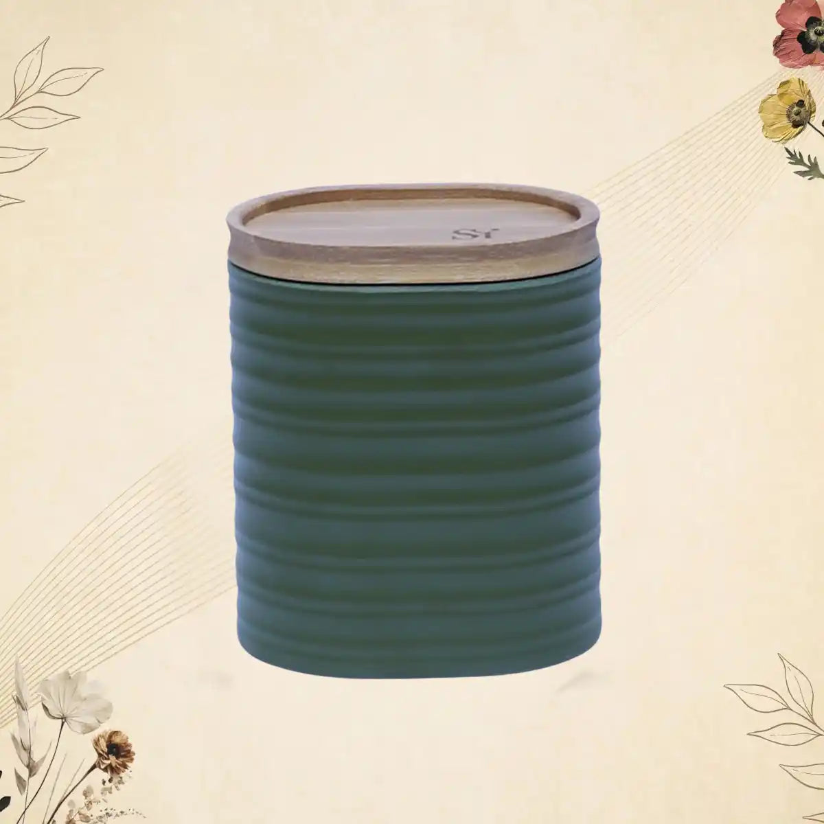 Wooden Lid Canister Set with Swirl Series | Medium Size Airtight Storage Gift Set - 100% Food Safe