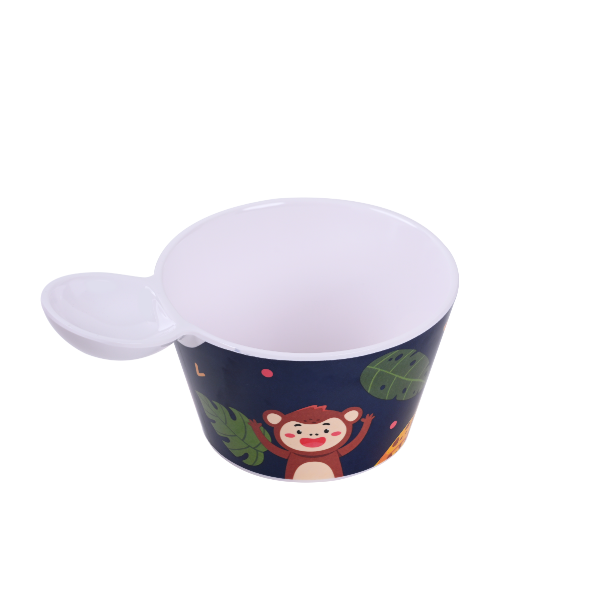 Round Melamine Jungle Safari Bowl with Dip | Kidsware Series – 100% Food Safe