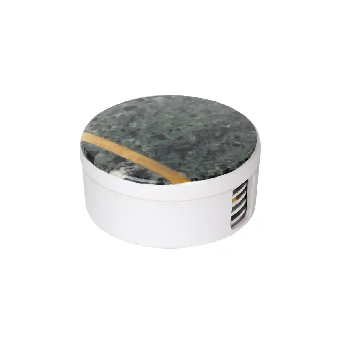 8 Pcs Melamine Coaster Set with Holder Case | Marbella Series – 100% Food Safe