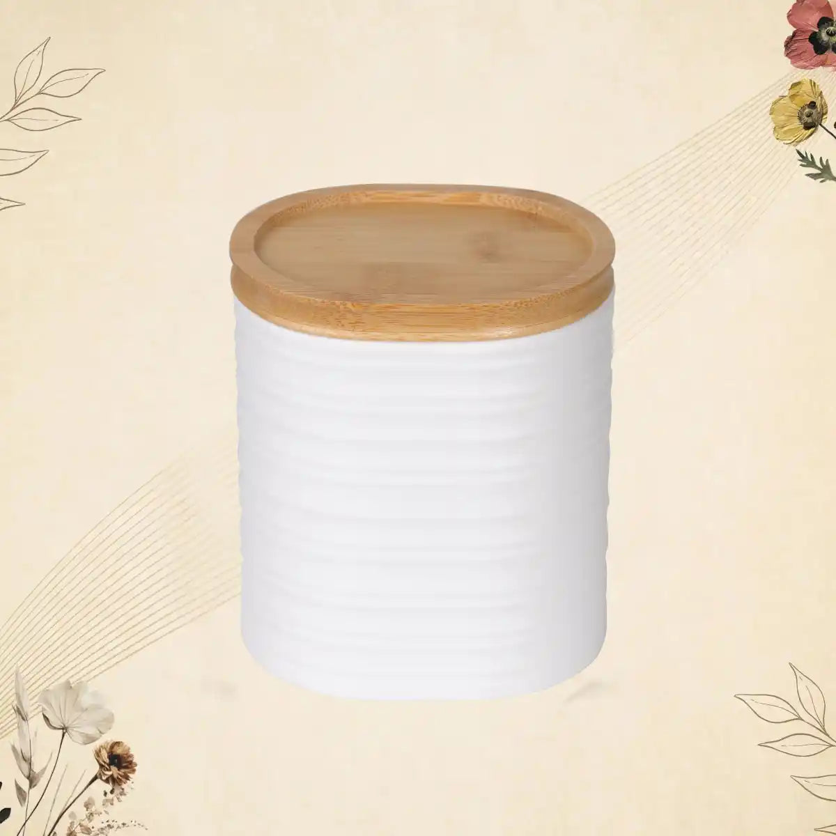 Wooden Lid Canister Set with Swirl Series | Medium Size Airtight Storage Gift Set - 100% Food Safe