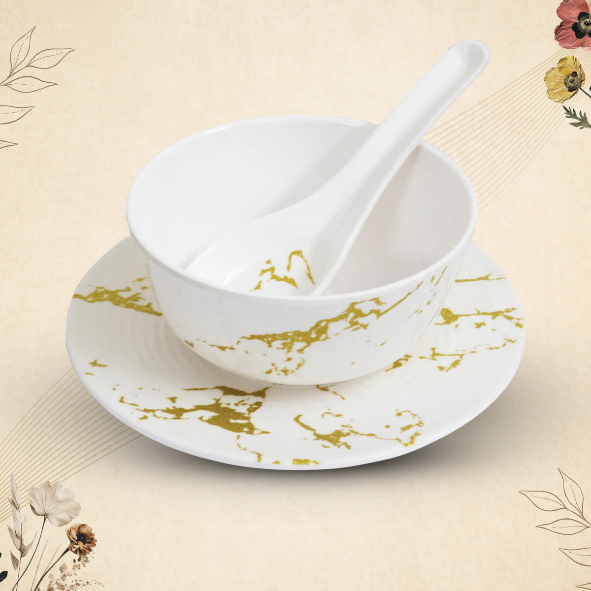 Stehlen Bowl Set, Soup set, Pure melamine, 18 Piece - Golden Stream