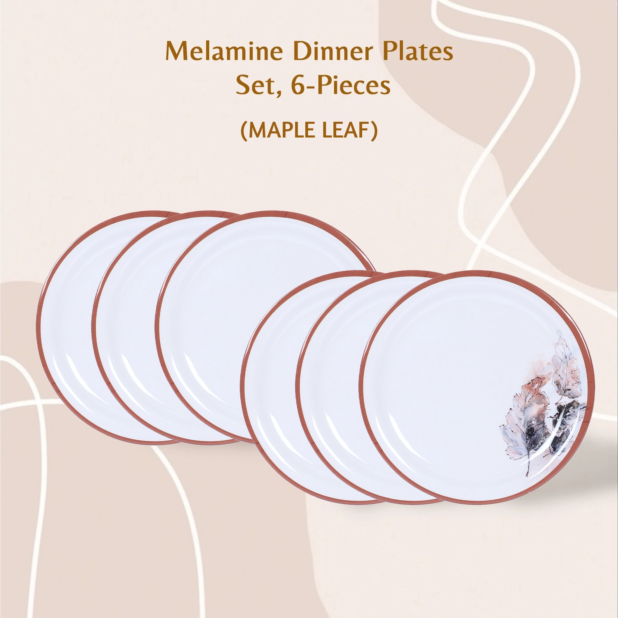 Stehlen Indian Round Dinnerware 6 Pcs Kitchen Set for home- MAPLE LEAF
