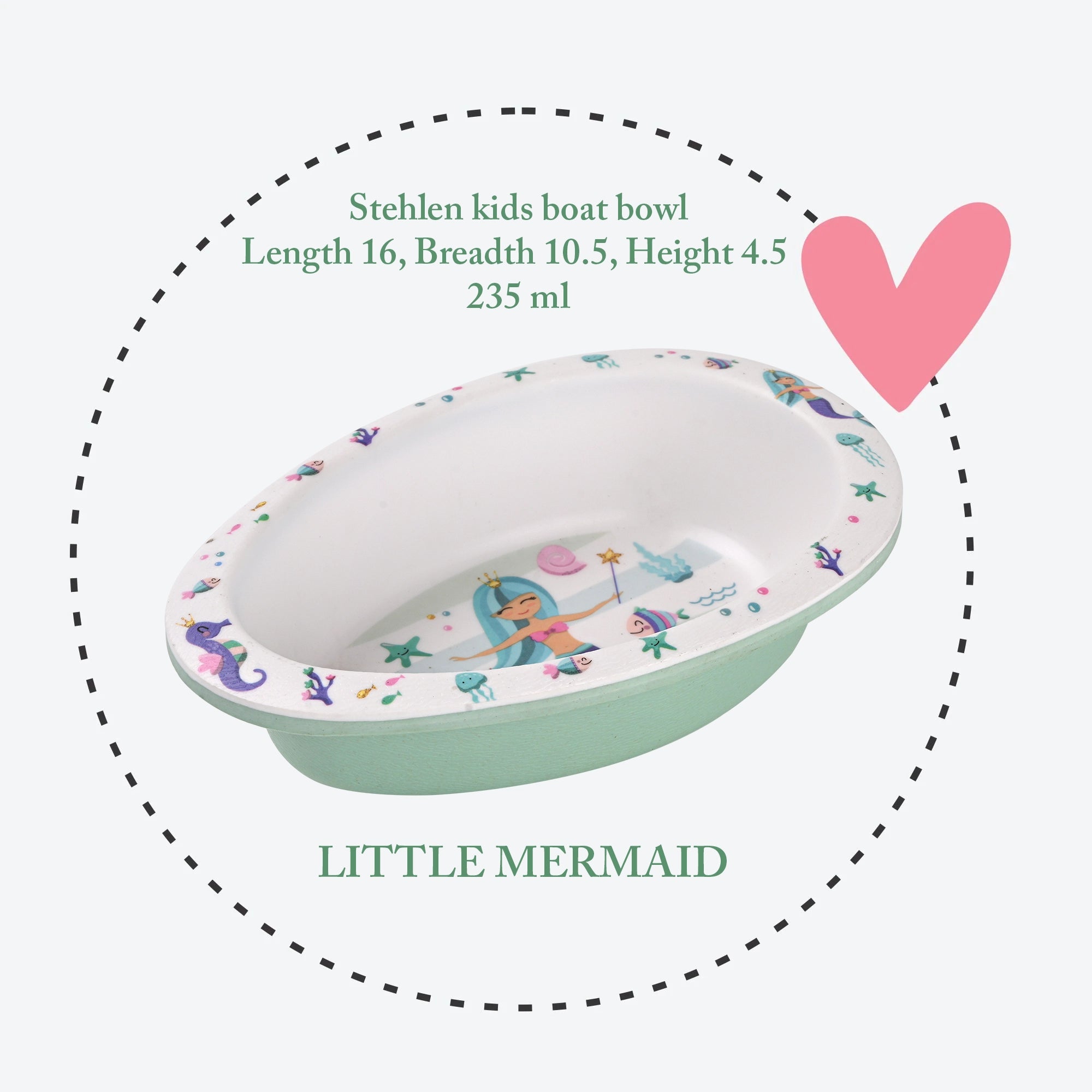 Stehlen kids boat bowl, Pure melamine, LITTLE MERMAID