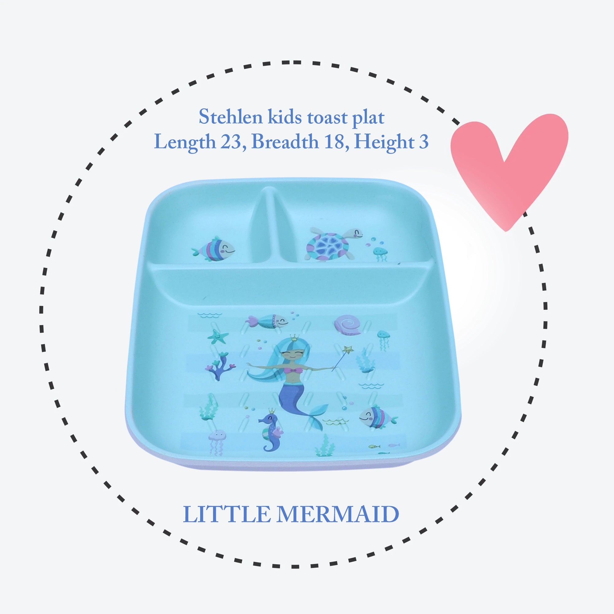 Stehlen kids toast plate, Pure melamine, LITTLE MERMAID