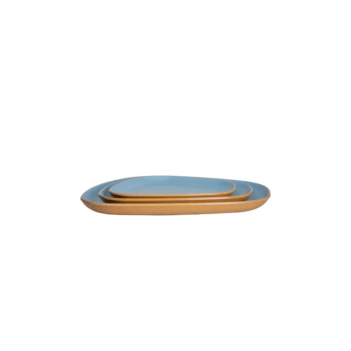Dual Aqua Melamine Trinity Platter | 8.5