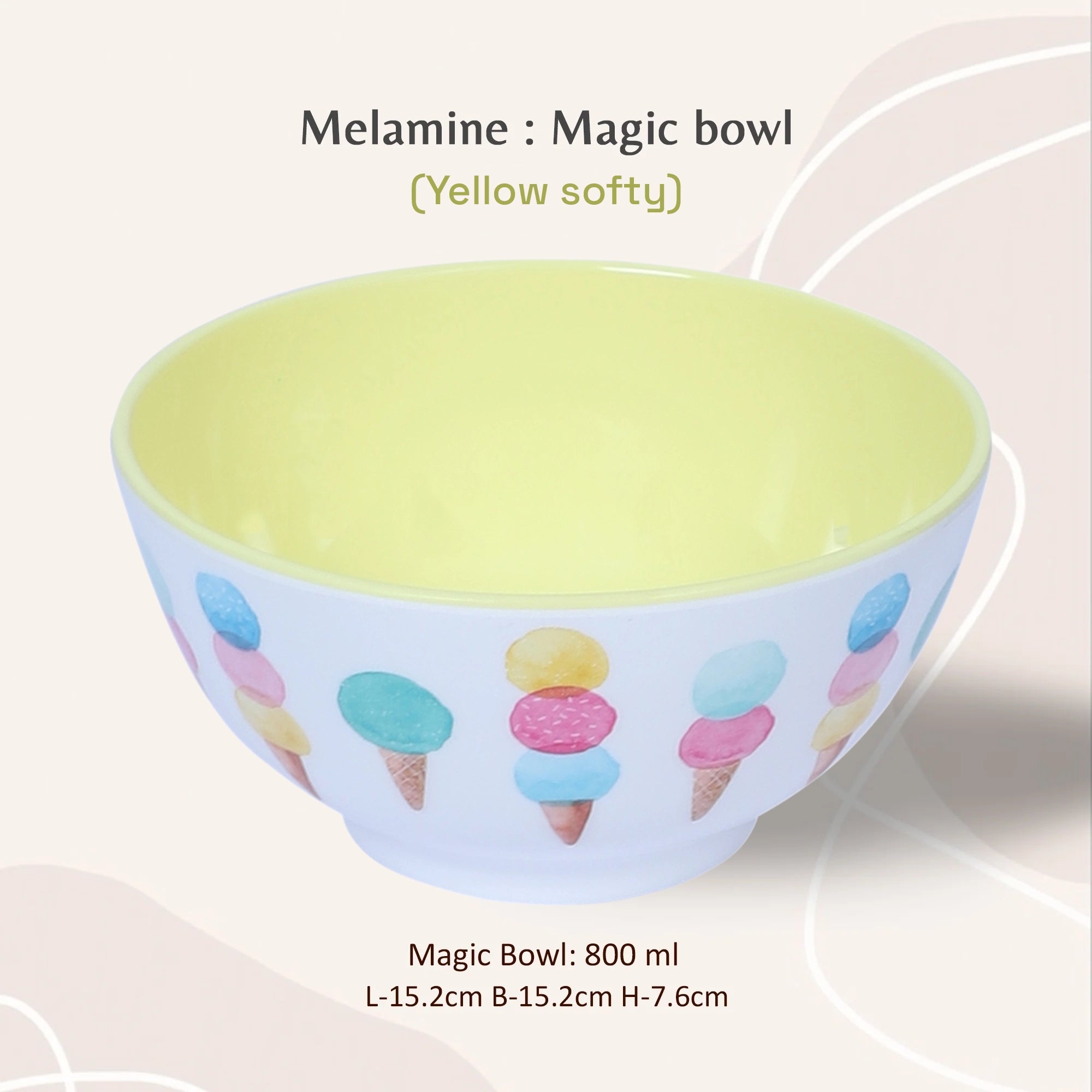 Stehlen Magic Bowl, Pure Melamine, YELLOW SOFTY