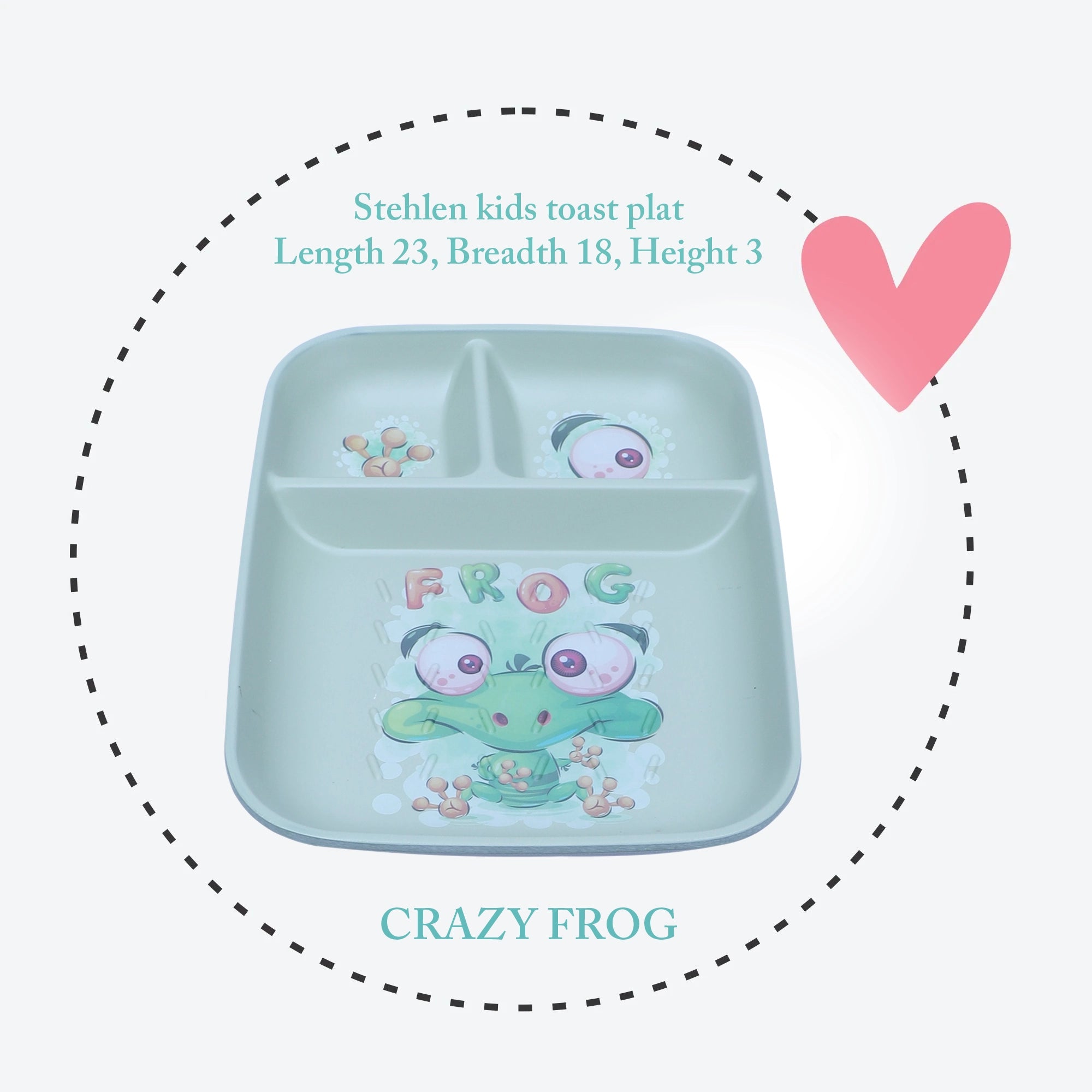 Stehlen kids toast plate, Pure melamine, CRAZY FROG