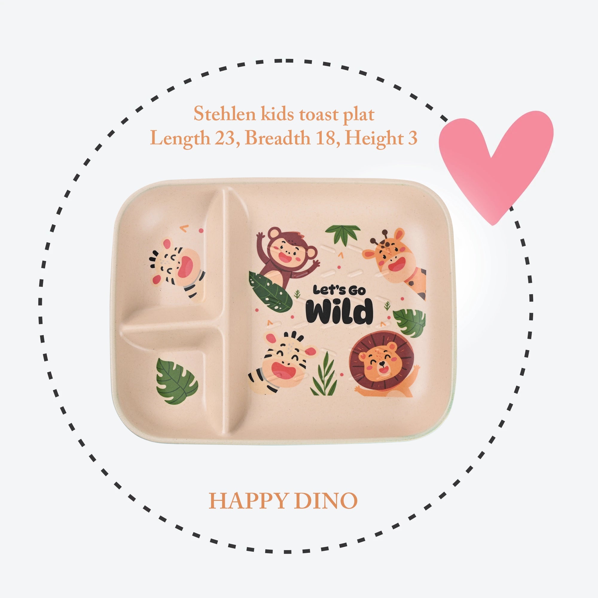 Stehlen kids toast plate, Pure melamine, WILD JUNGLE