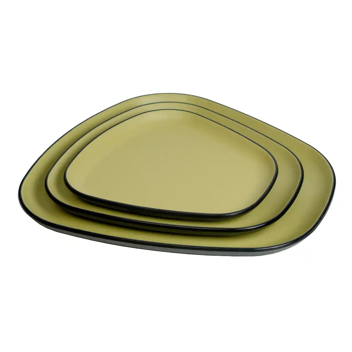 Dual Olive Melamine Trinity Platter | 8.5