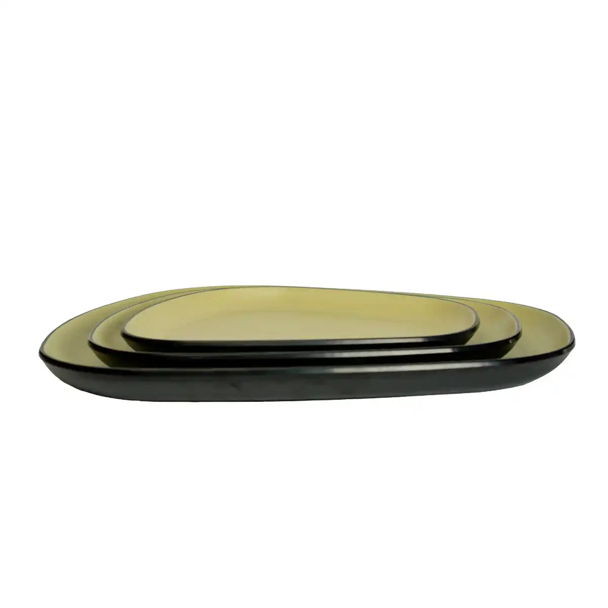 Dual Olive Melamine Trinity Platter | 8.5