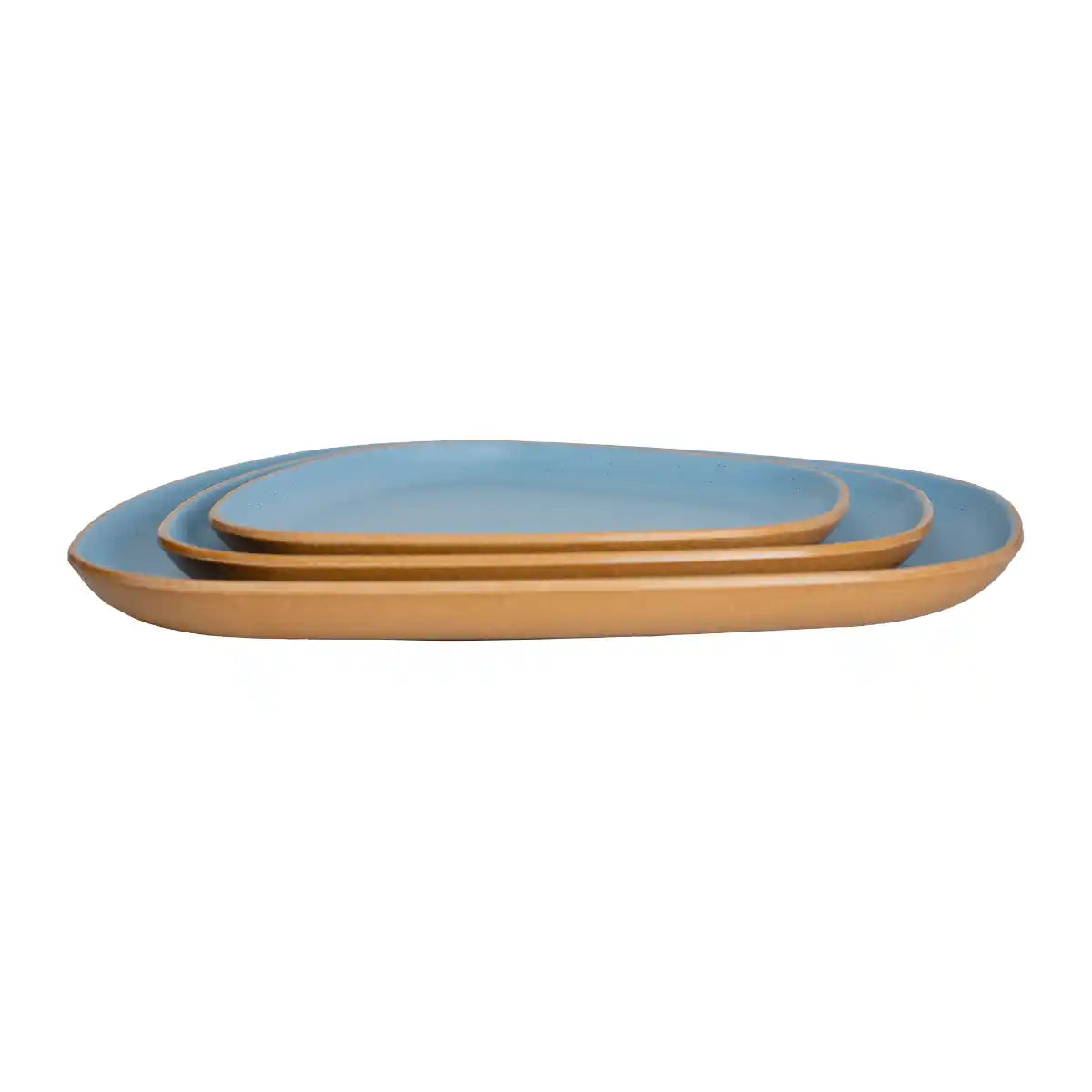 Dual Aqua Melamine Trinity Platter | 10.5