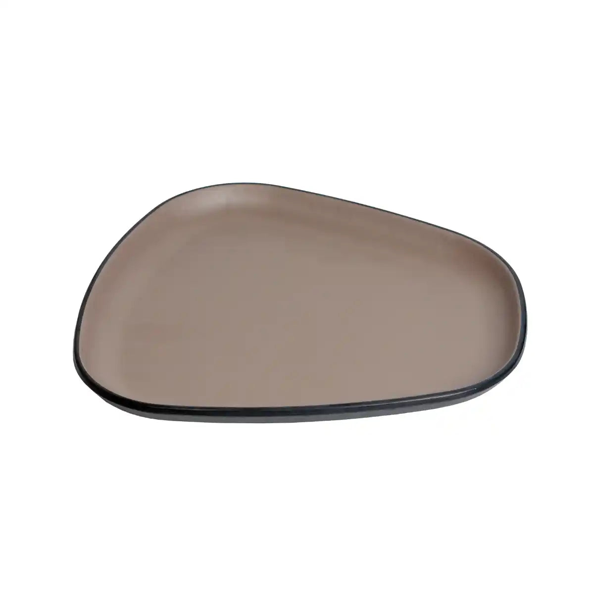 Dual Brown Melamine Trinity Platter | 10.5
