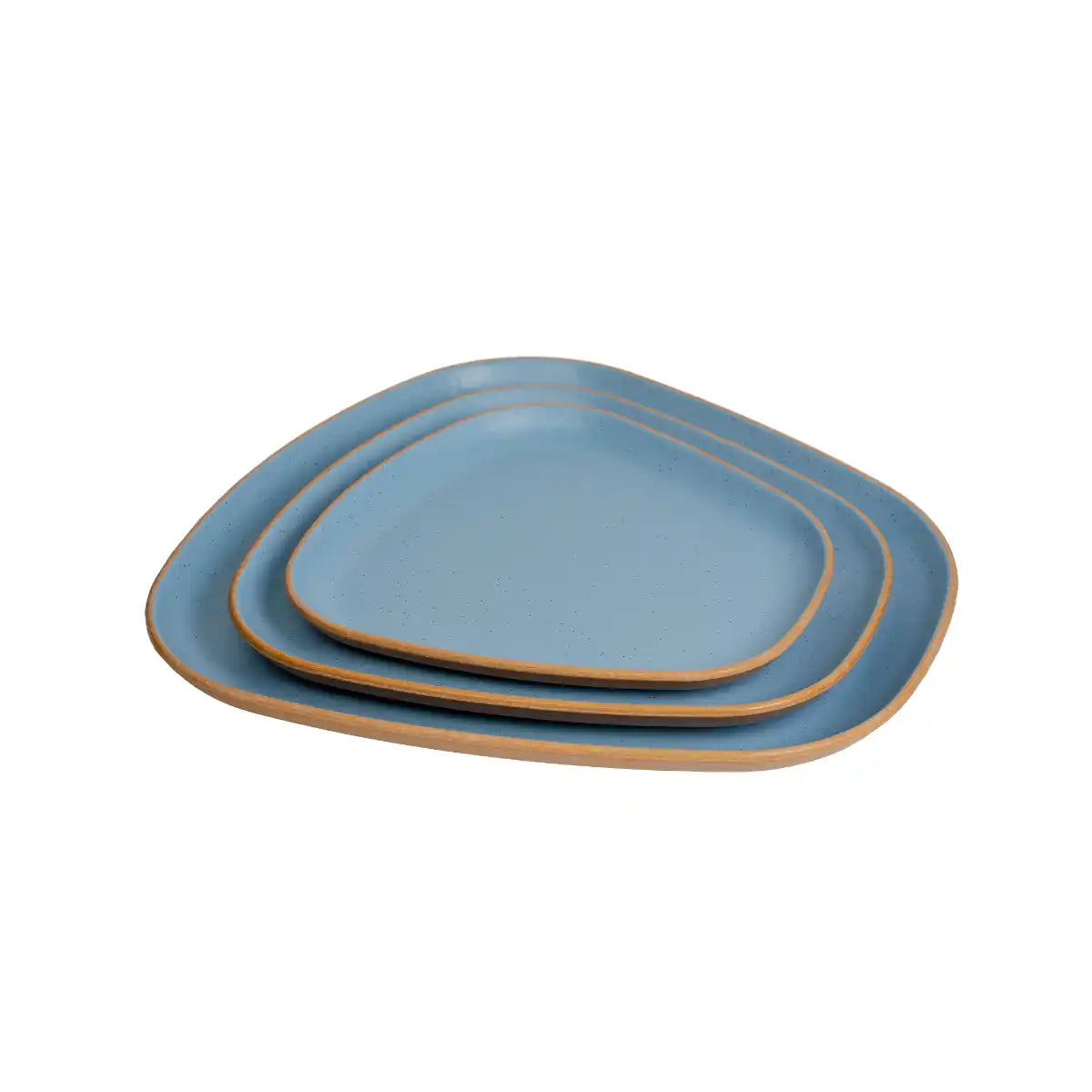 Dual Aqua Melamine Trinity Platter | 8.5