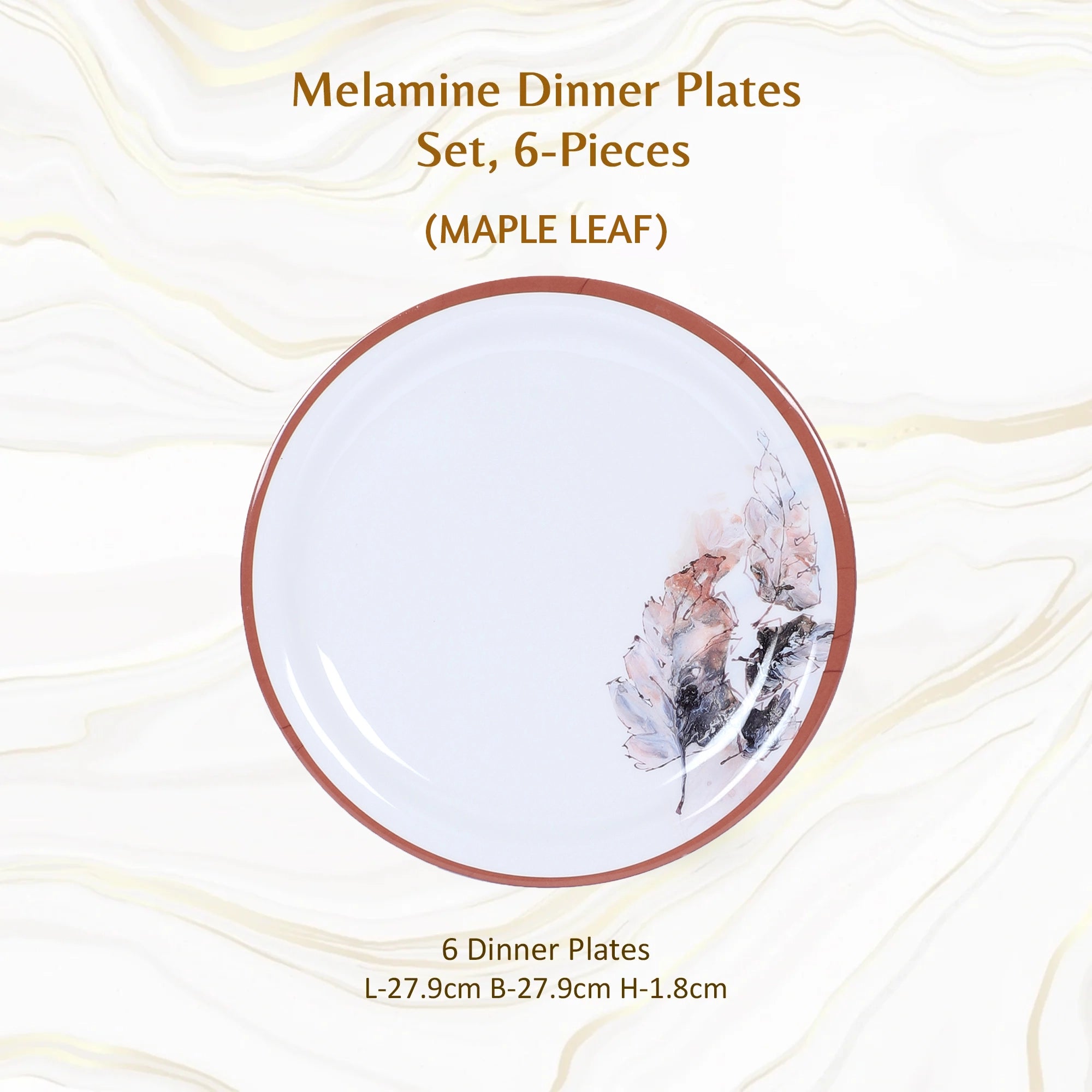 Stehlen Indian Round Dinnerware 6 Pcs Kitchen Set for home- MAPLE LEAF