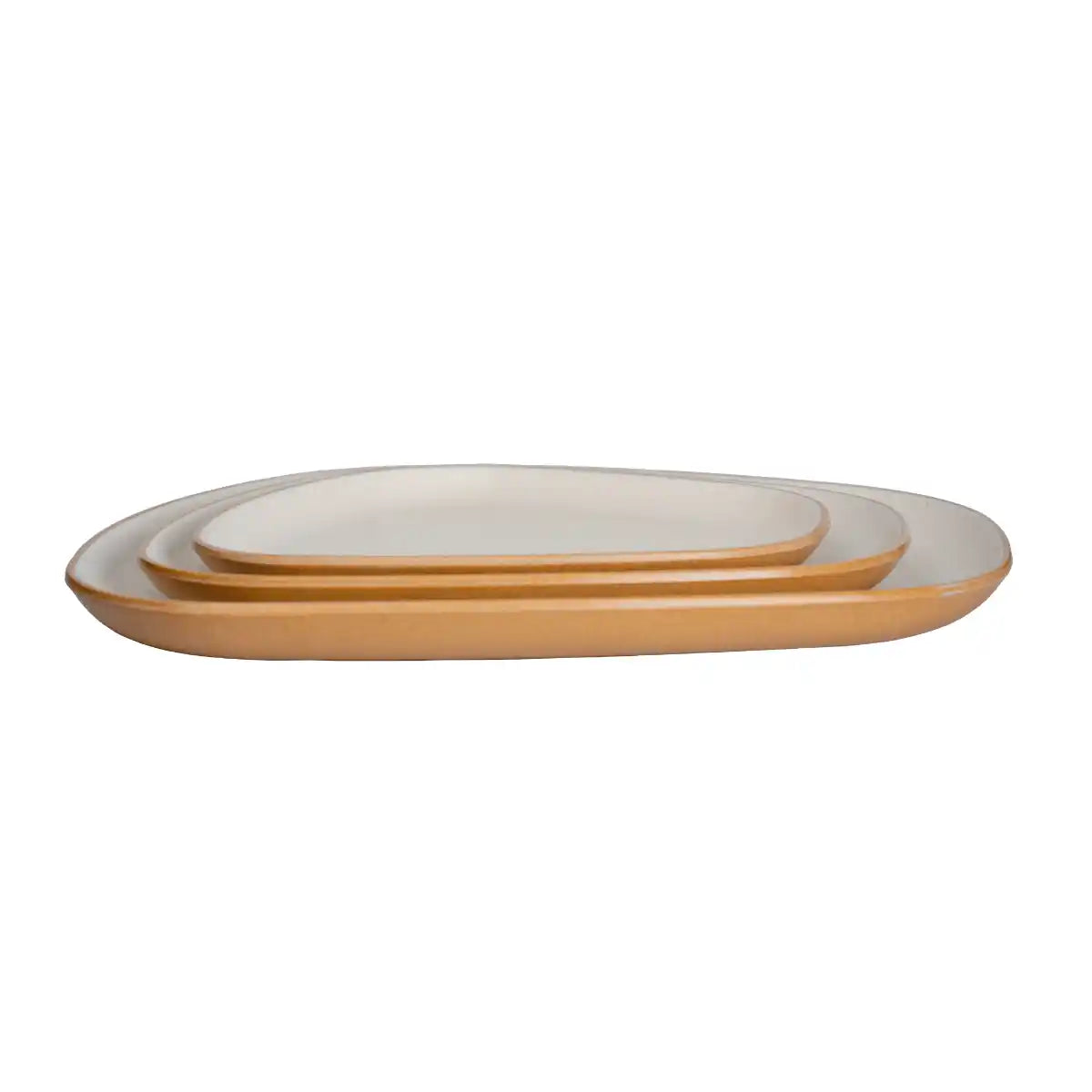 Dual Cream Melamine Trinity Platter | 10.5