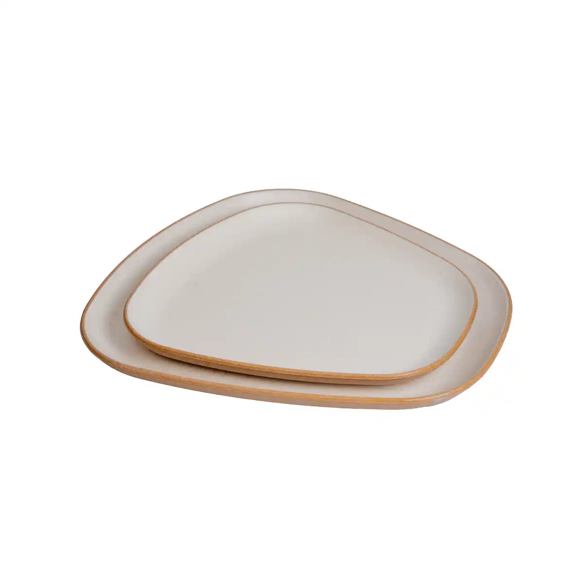 Dual Cream Melamine Trinity Platter | 10.5