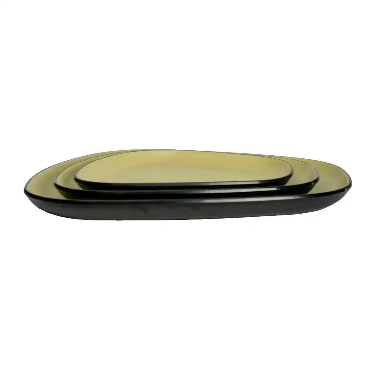 Dual Olive Melamine Trinity Platter | 10.5