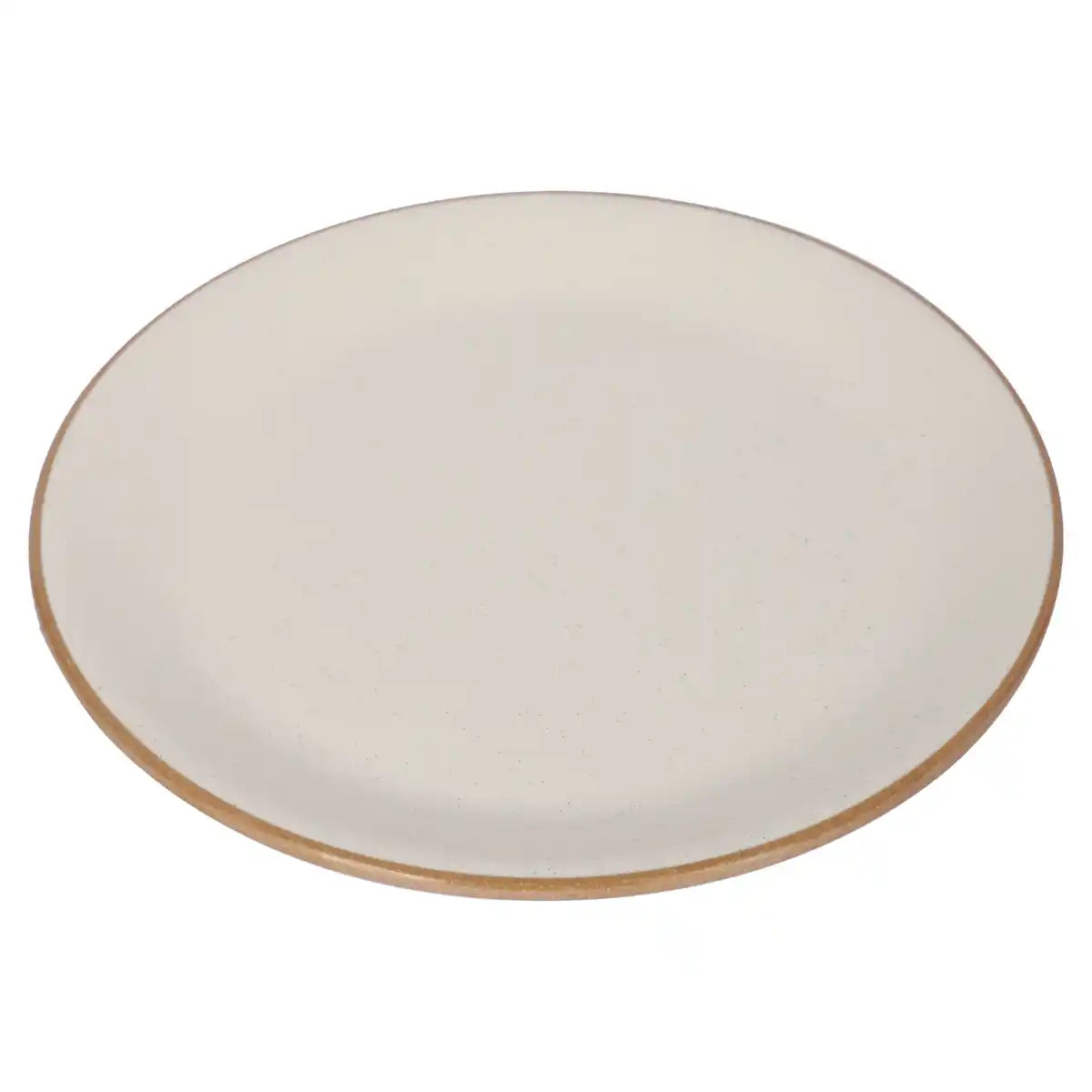 Dual Cream Melamine Round Plate Set of 6 | 12.5