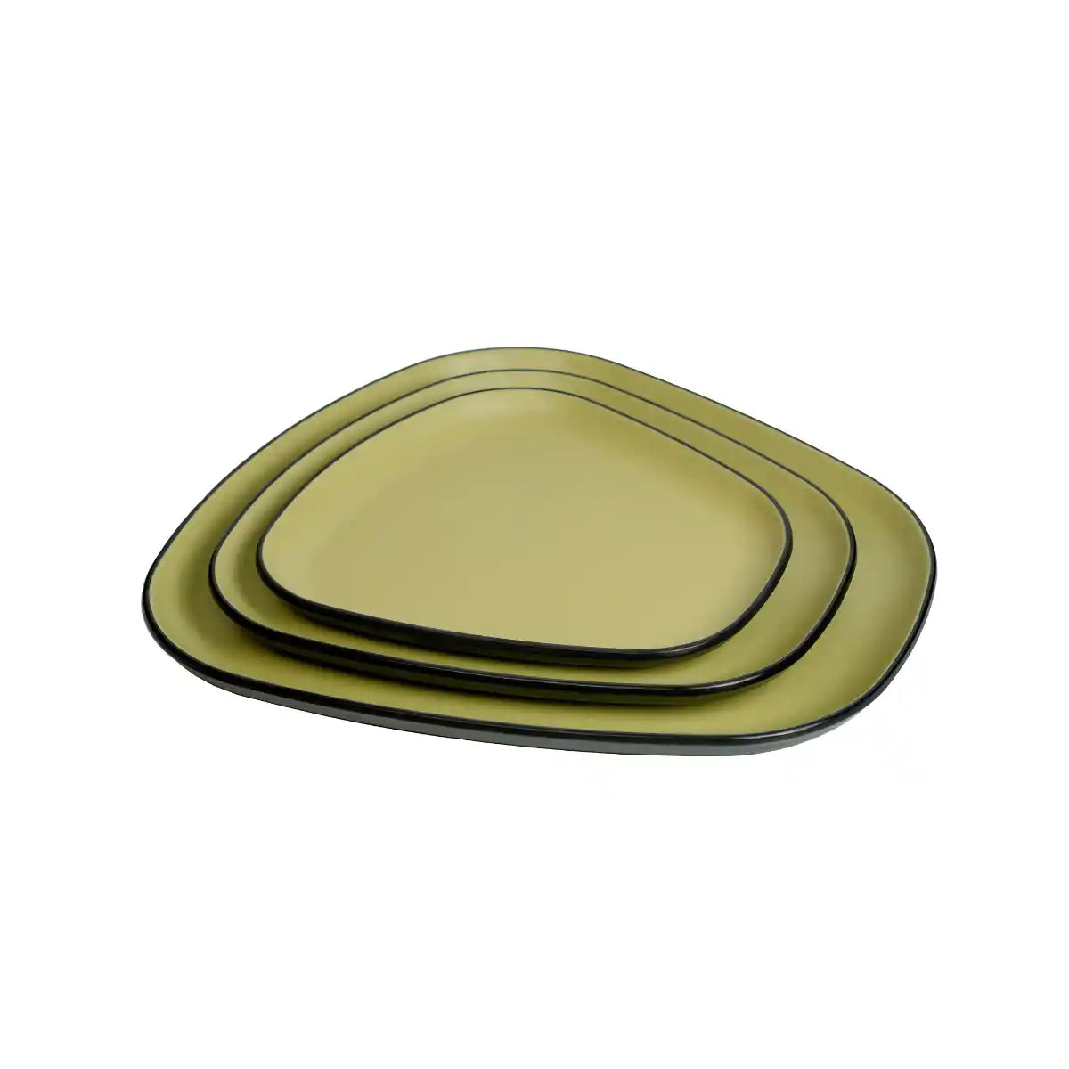 Dual Olive Melamine Trinity Platter | 10.5