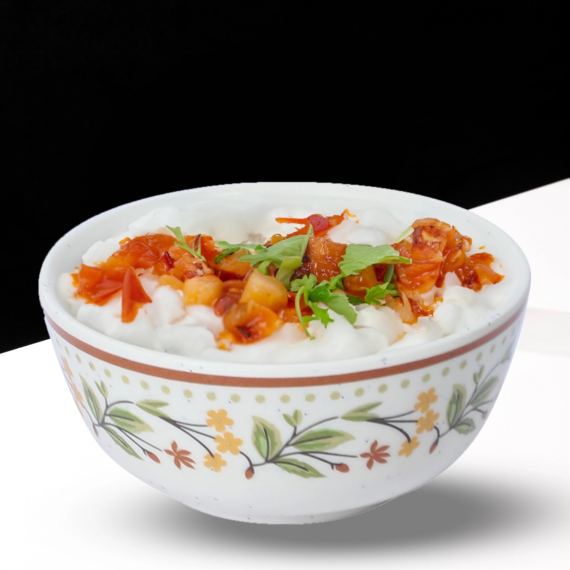 Stehlen Indian Round Dinnerware, Pure melamine, 6 Pcs Kitchen Set for home- CREAM SAPPHIRE