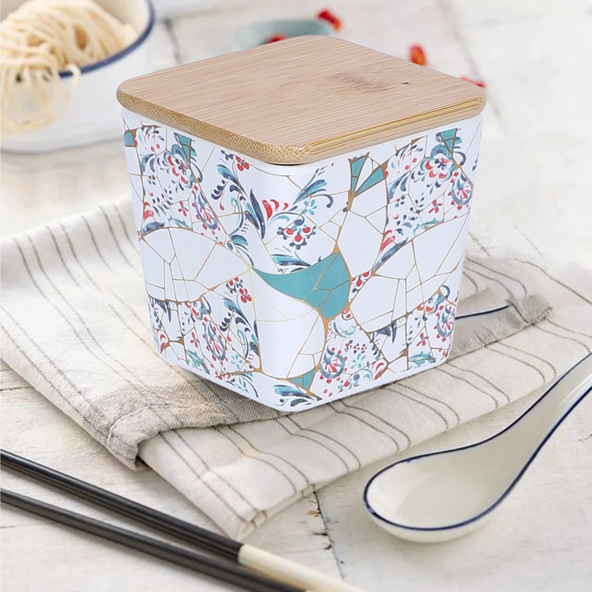 Stehlen 100% Pure melamine Set Of 3 Wooden Jars- ZEST