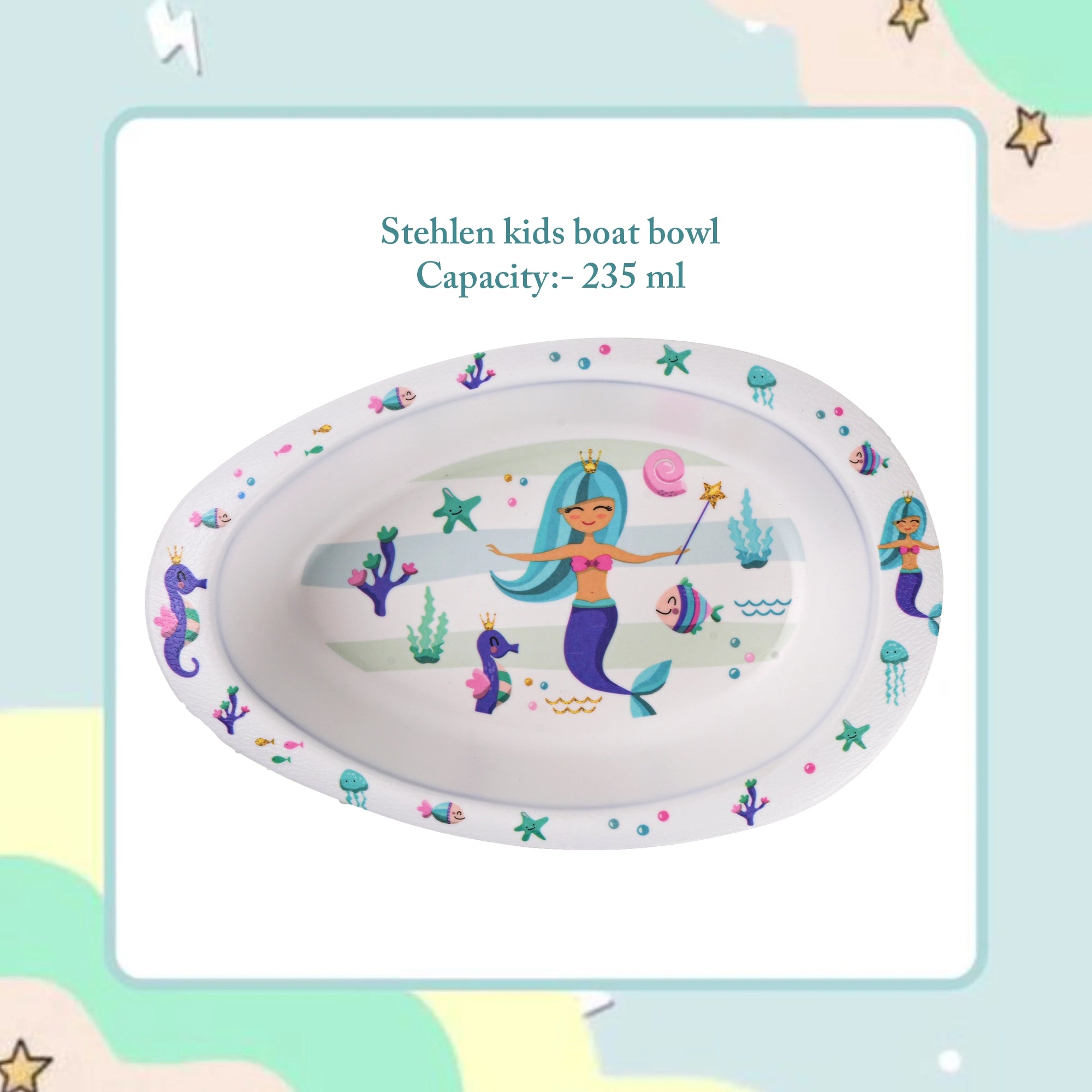 Stehlen kids boat bowl, Pure melamine, LITTLE MERMAID
