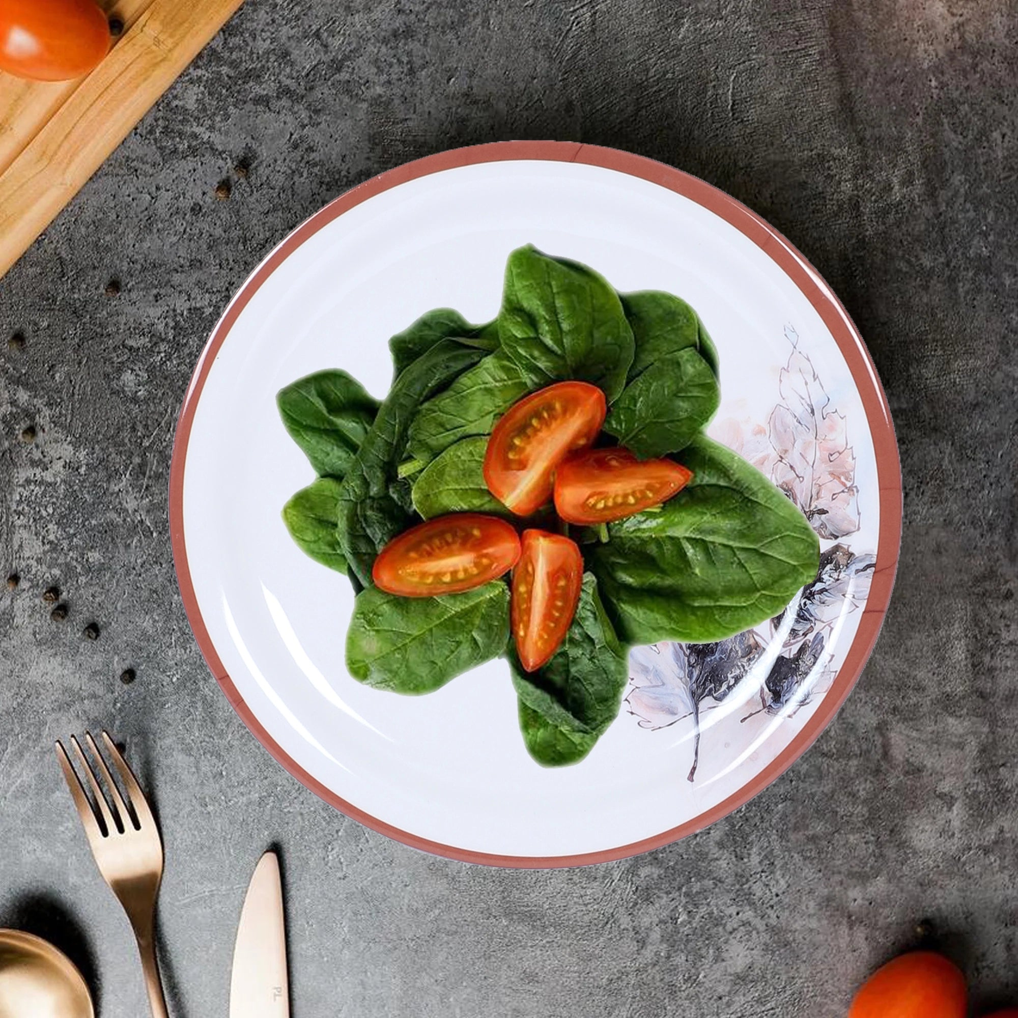 Stehlen Indian Round Dinnerware 6 Pcs Kitchen Set for home- MAPLE LEAF