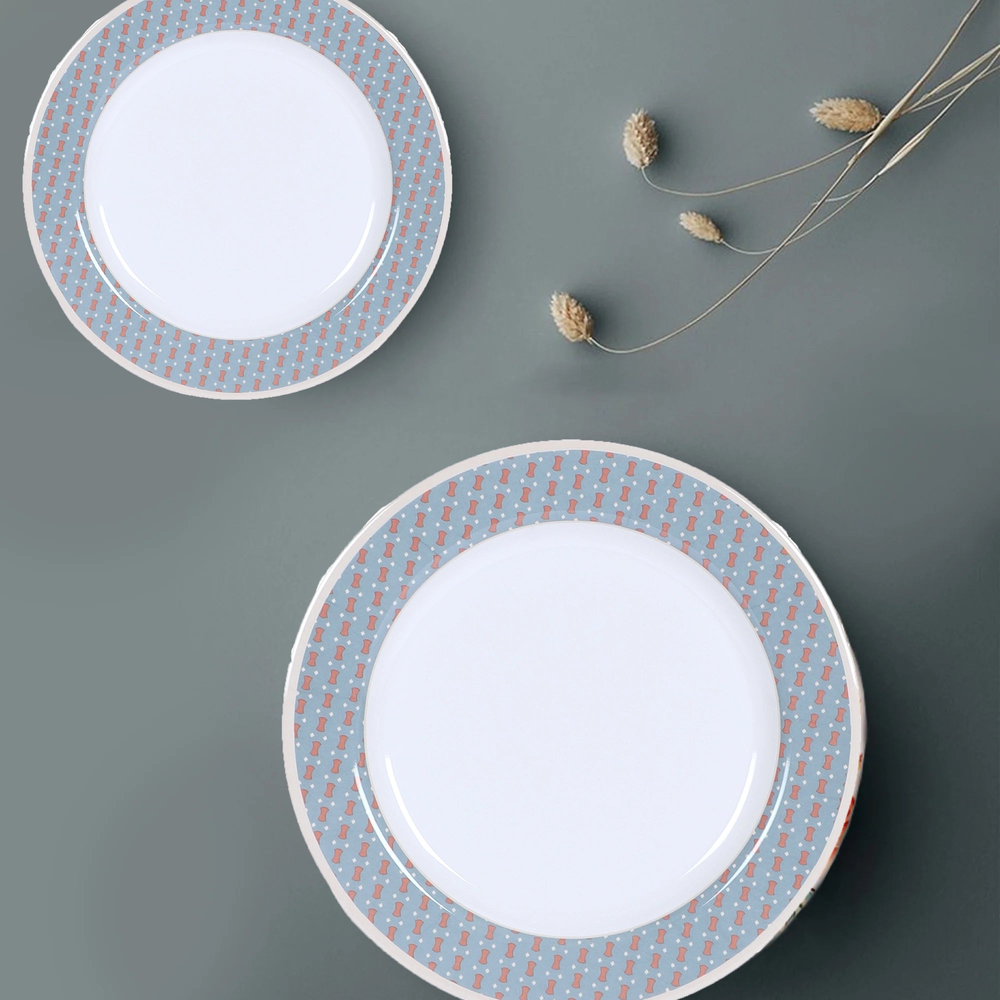 Stehlen Dinnerware, Pure melamine, Vintage, 24 Piece Kitchen Set for home- MERDIAN GRAY