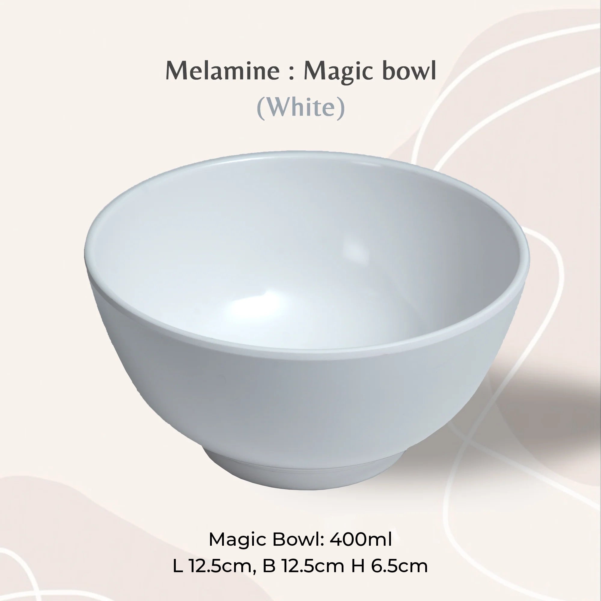 Stehlen 100% Pure melamine Magic Bowl,400ml- White