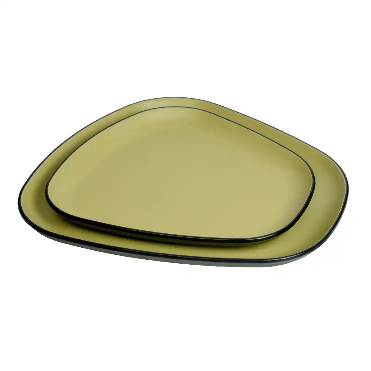 Dual Olive Melamine Trinity Platter | 10.5