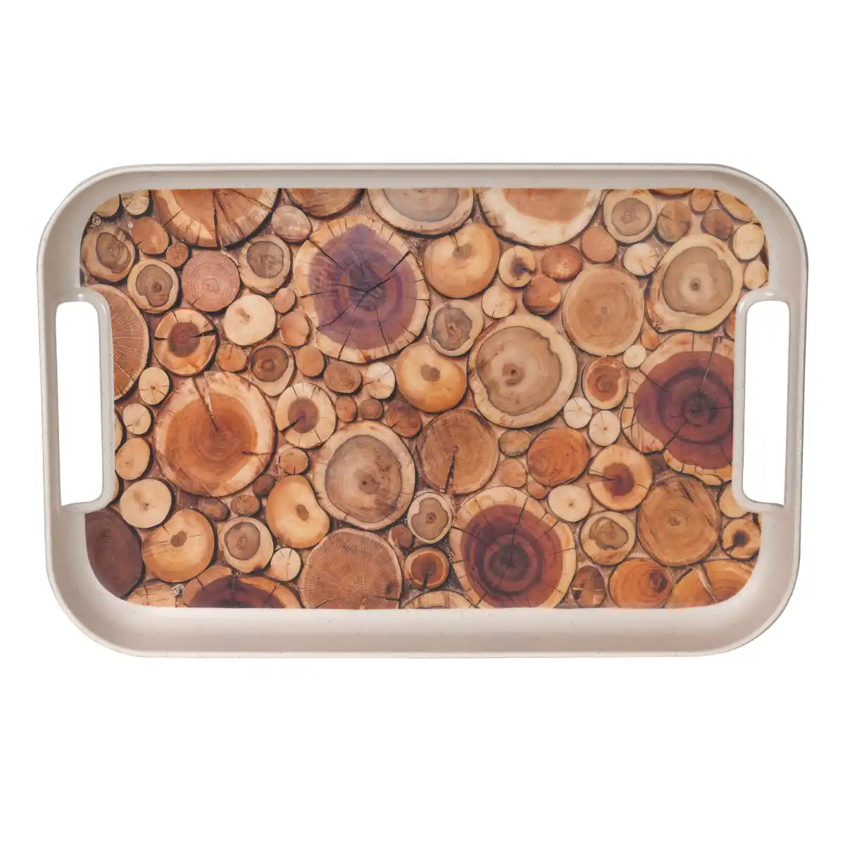 Rustic Rings Melamine Oracle Tray Set | 3-Piece Serving Collection