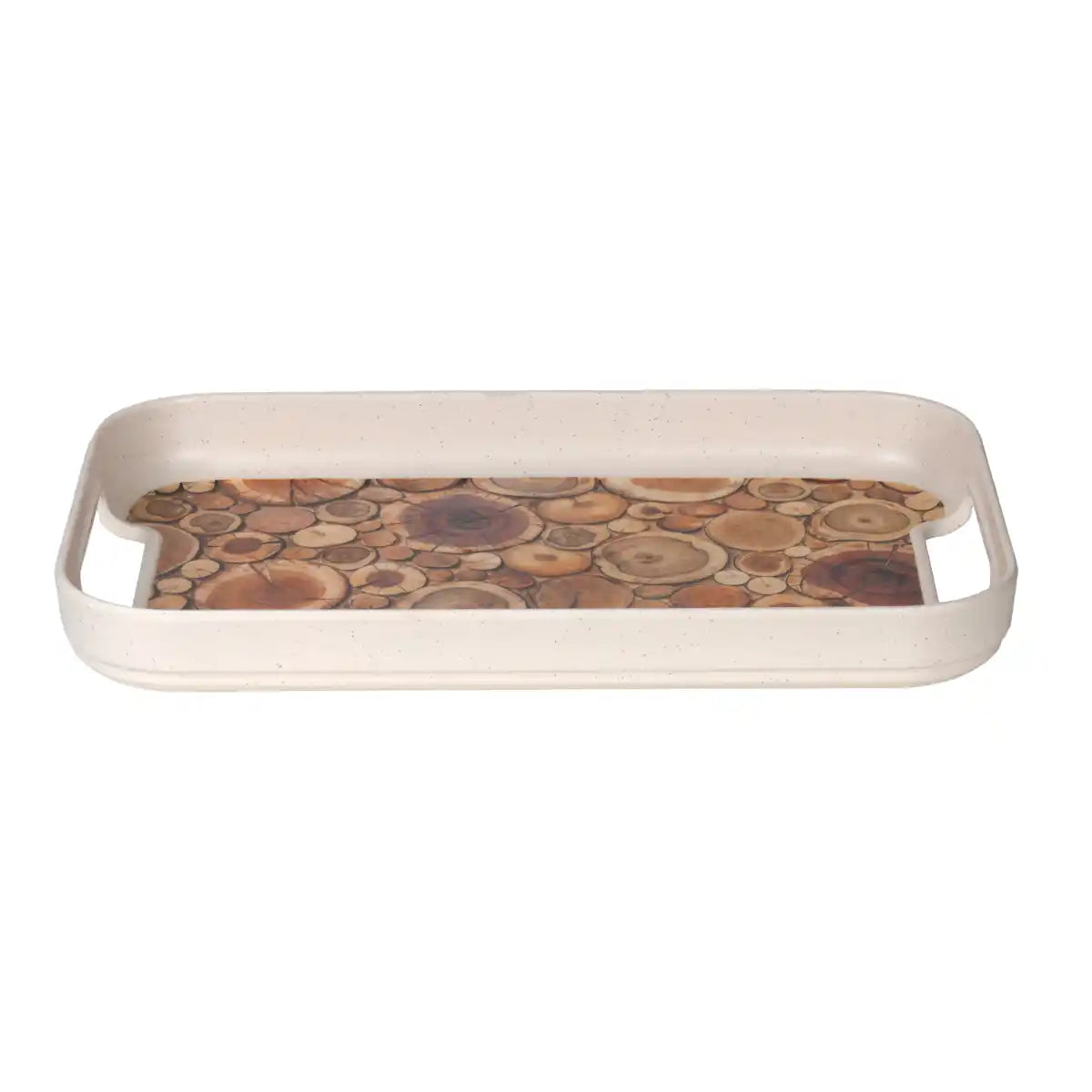 Rustic Rings Melamine Oracle Tray Set | 3-Piece Serving Collection