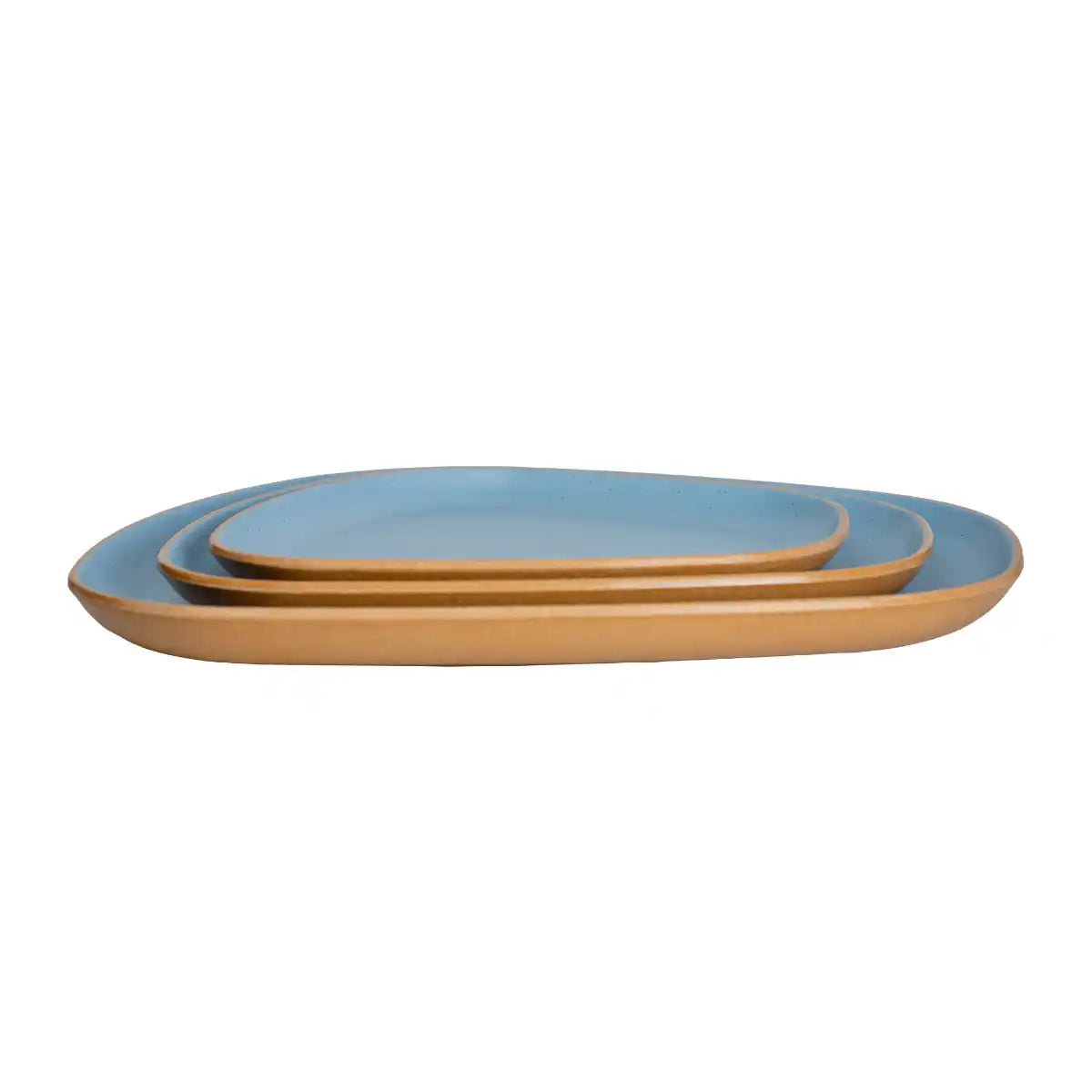 Dual Aqua Melamine Trinity Platter | 11.5