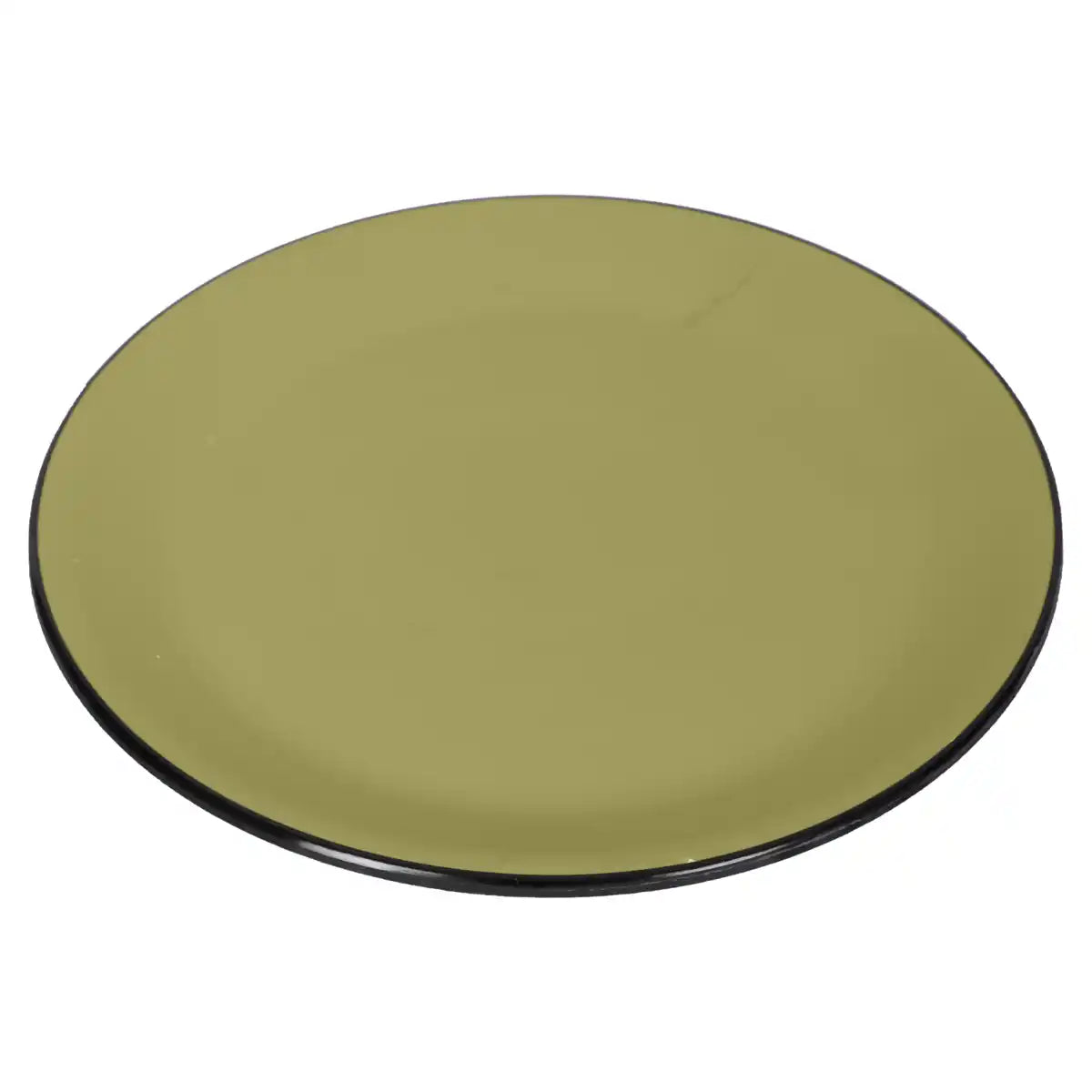 Dual Olive Melamine Round Plate Set of 6 | 12.5