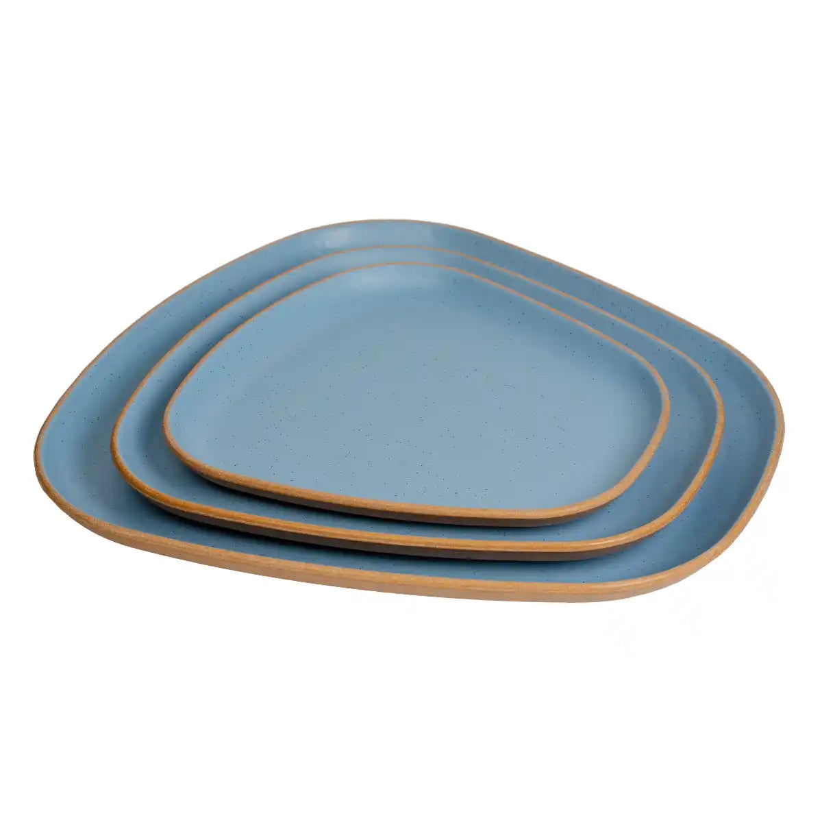 Dual Aqua Melamine Trinity Platter | 11.5