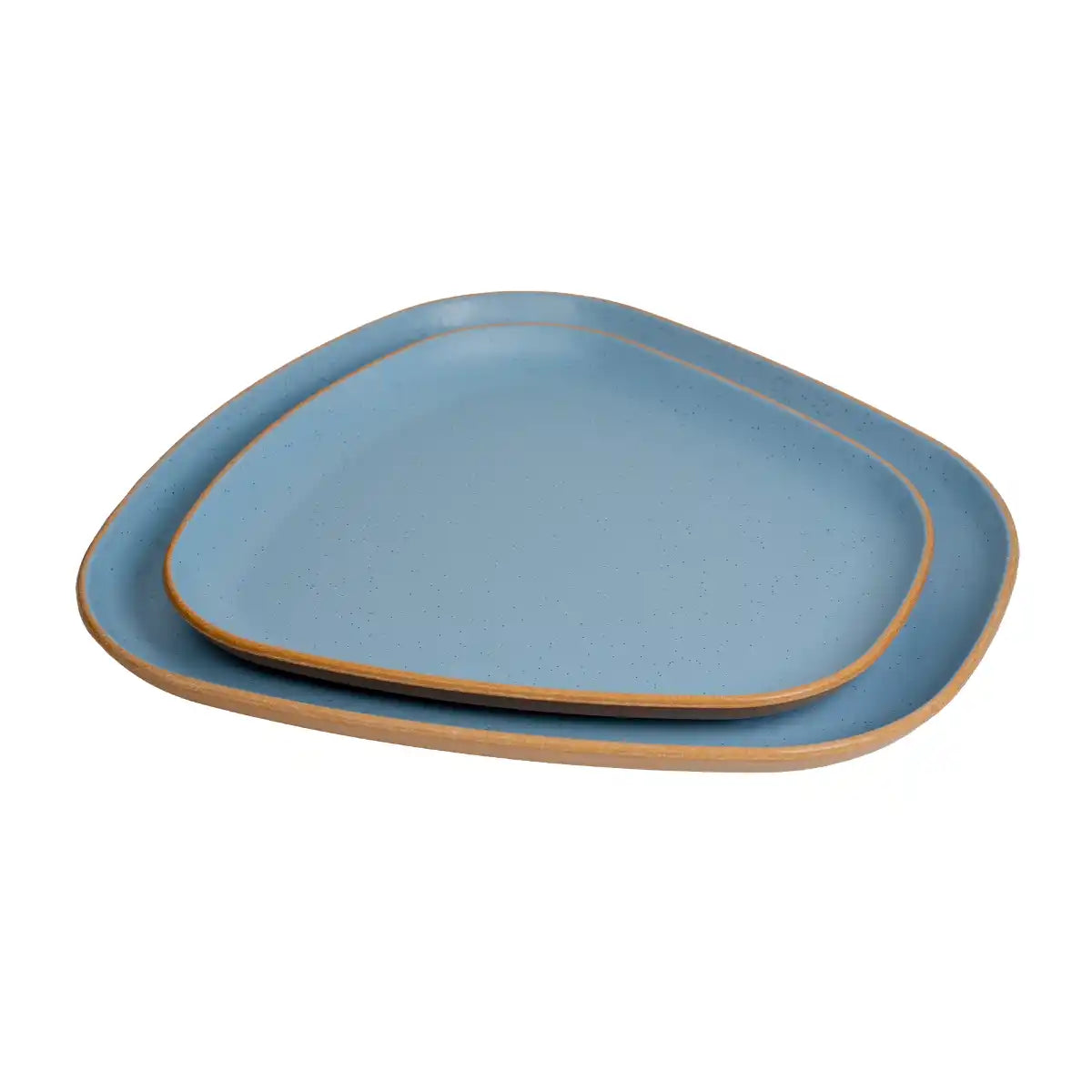 Dual Aqua Melamine Trinity Platter | 11.5