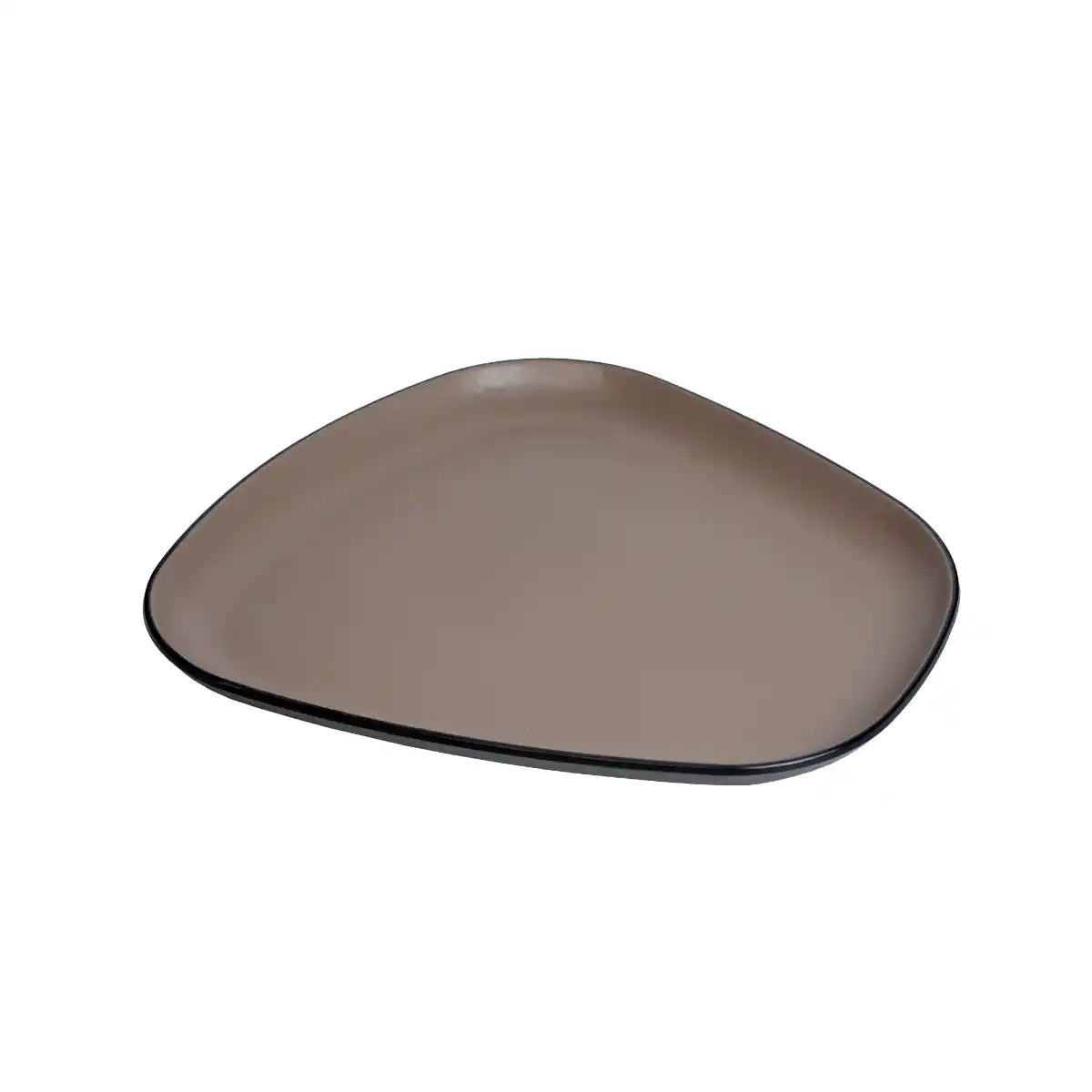 Dual Brown Melamine Trinity Platter | 11.5