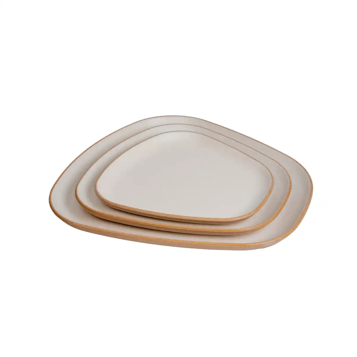 Dual Cream Melamine Trinity Platter | 11.5