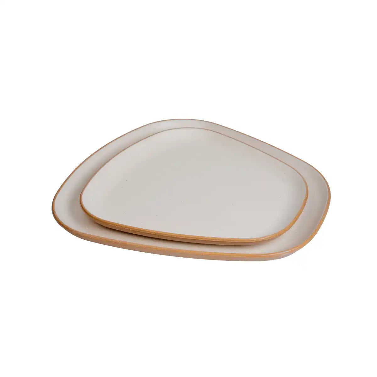 Dual Cream Melamine Trinity Platter | 11.5