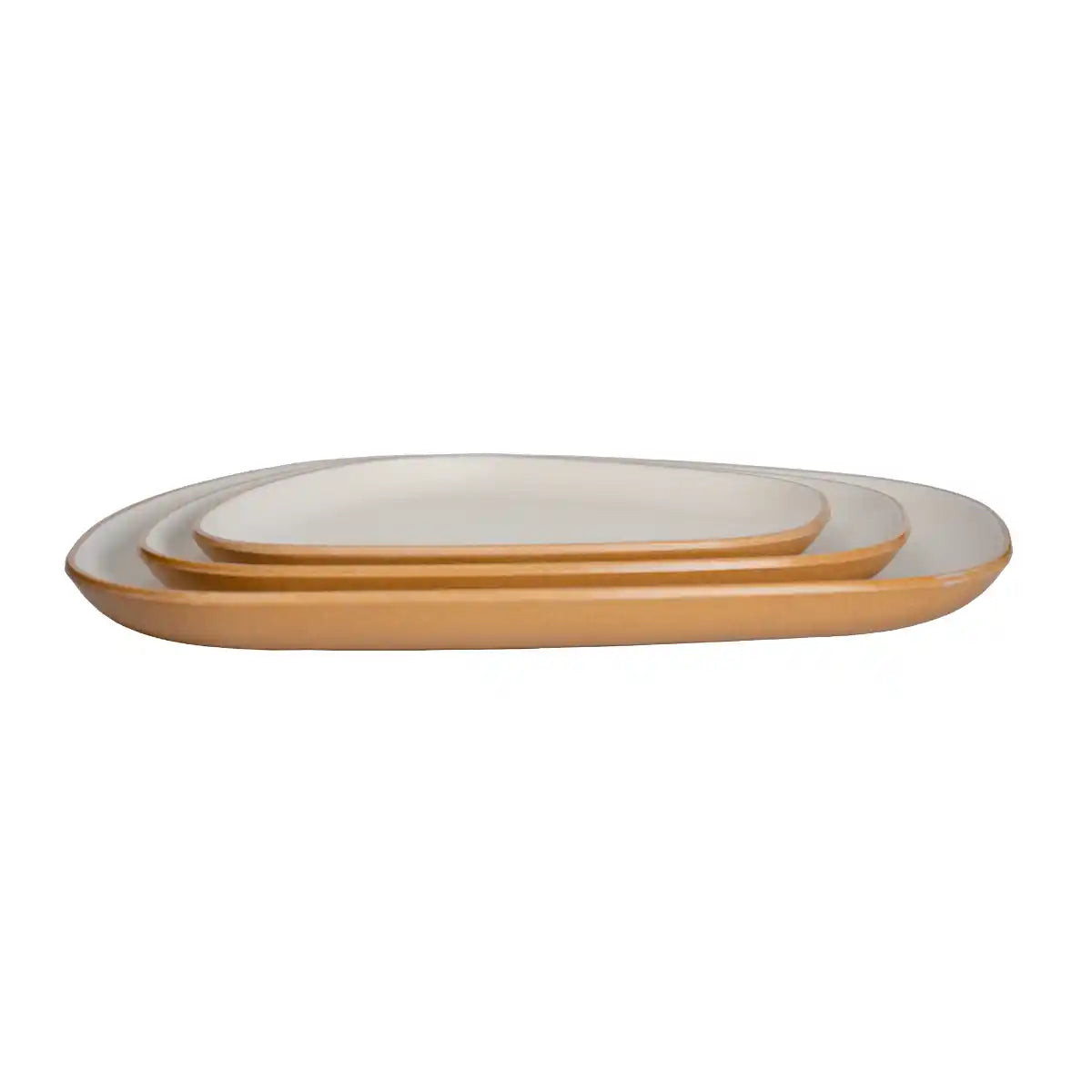 Dual Cream Melamine Trinity Platter | 11.5