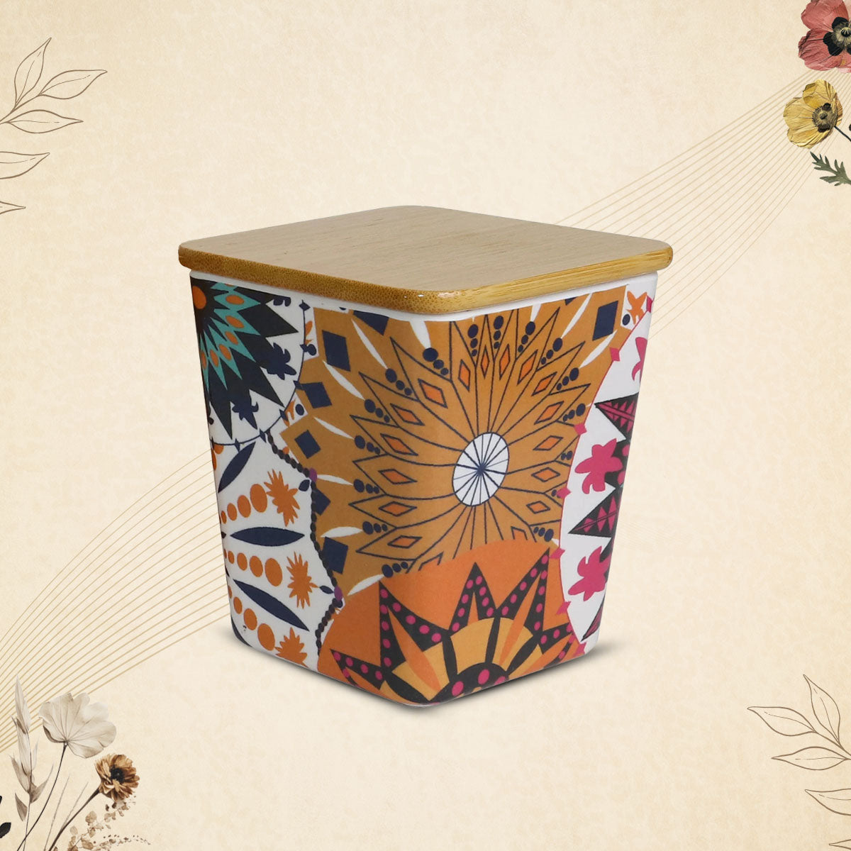 Stehlen 100% Pure melamine Wooden Jars- Beige