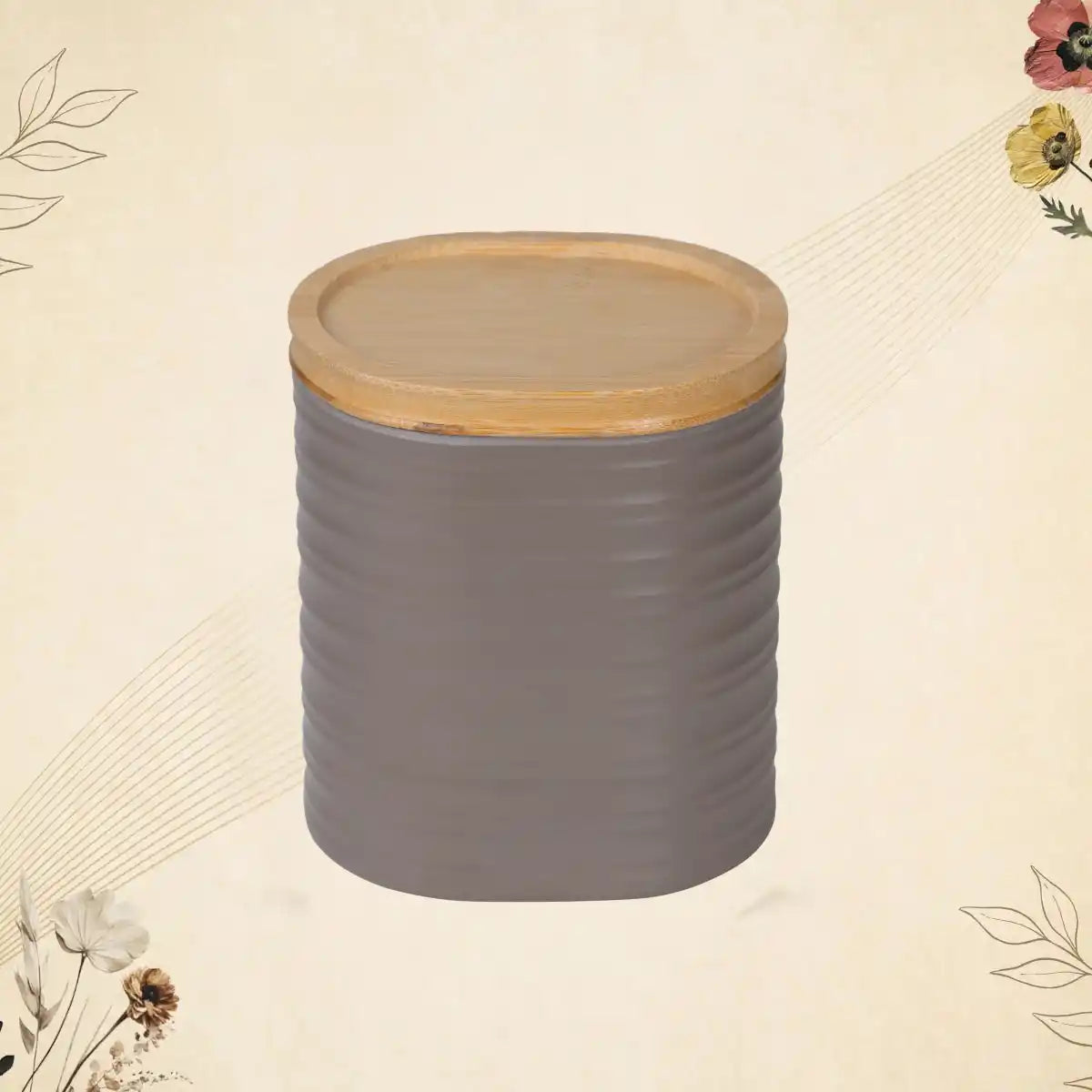 Wooden Lid Canister Set with Swirl Series | Medium Size Airtight Storage Gift Set - 100% Food Safe