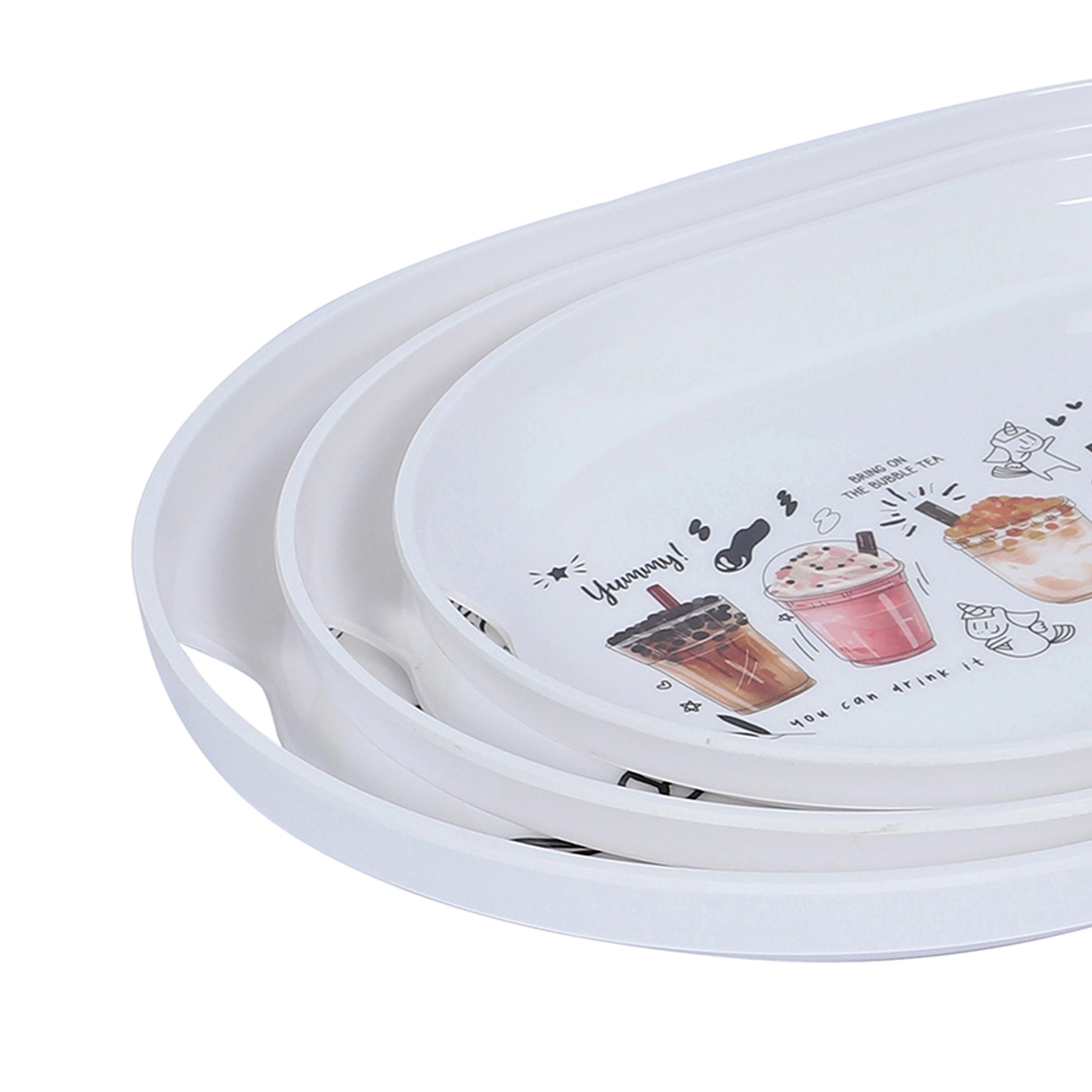 Stehlen Set of 3 Slant tray, Pure melamine, BUBBLE TEA