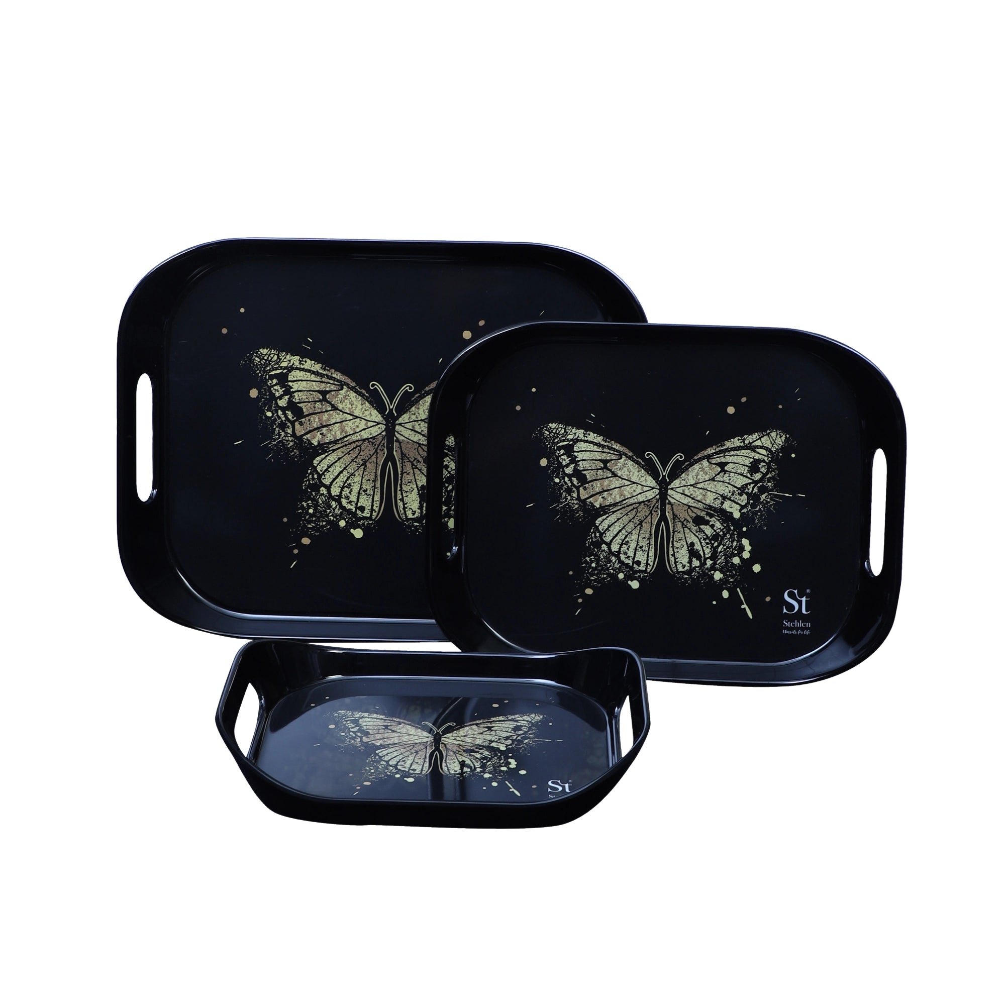 Stehlen Set of 3 Era tray, Pure melamine, GOLDEN WINGS
