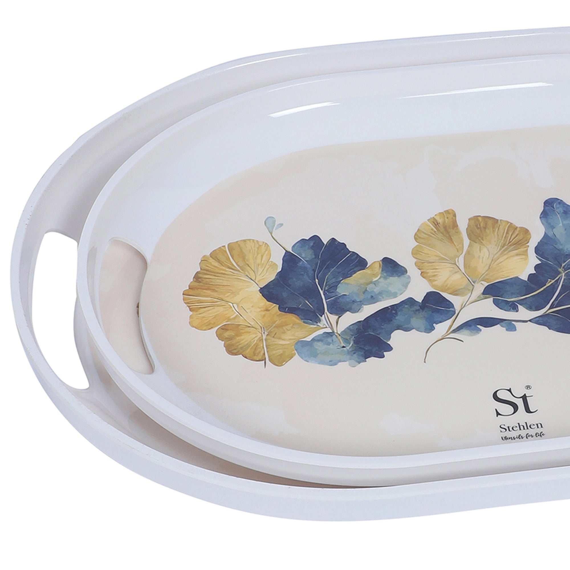 Stehlen Set of 3 Slant tray, Pure melamine- GOLD LEAF