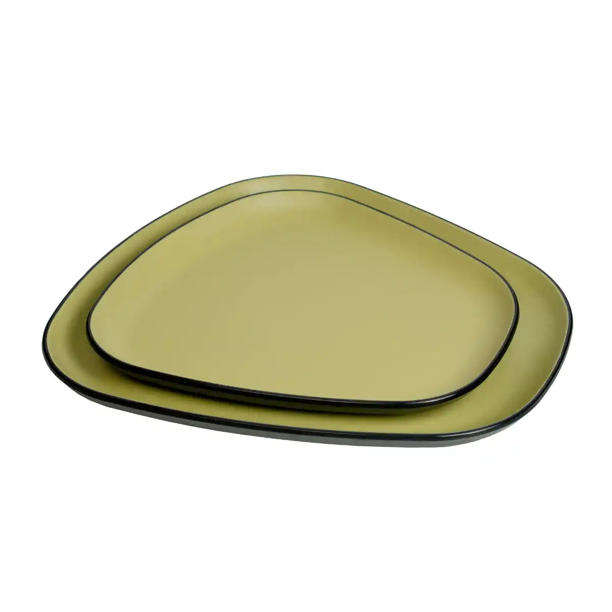 Dual Olive Melamine Trinity Platter | 11.5